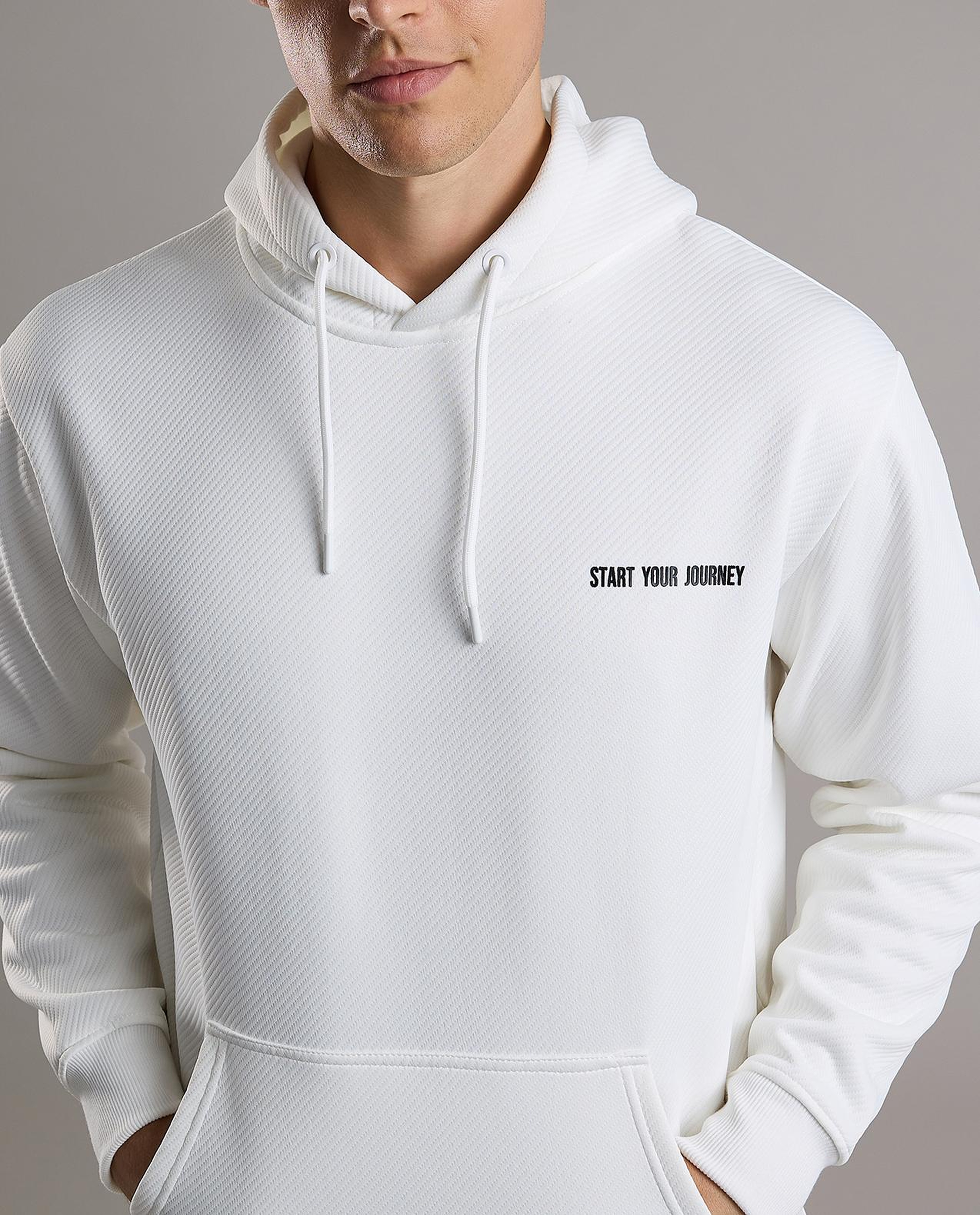 Print Detail Hoodie with Long Sleeves