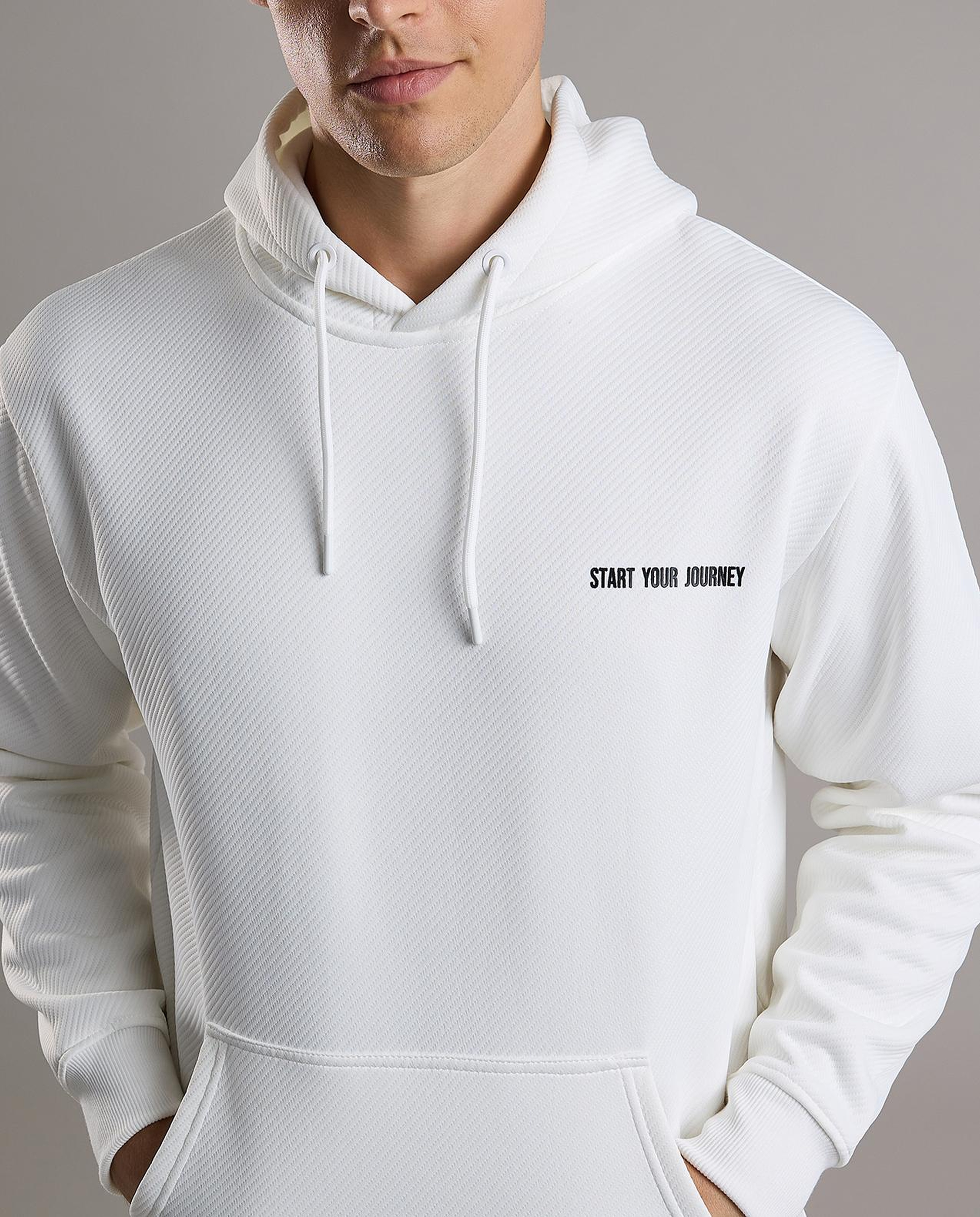 Print Detail Hoodie with Long Sleeves