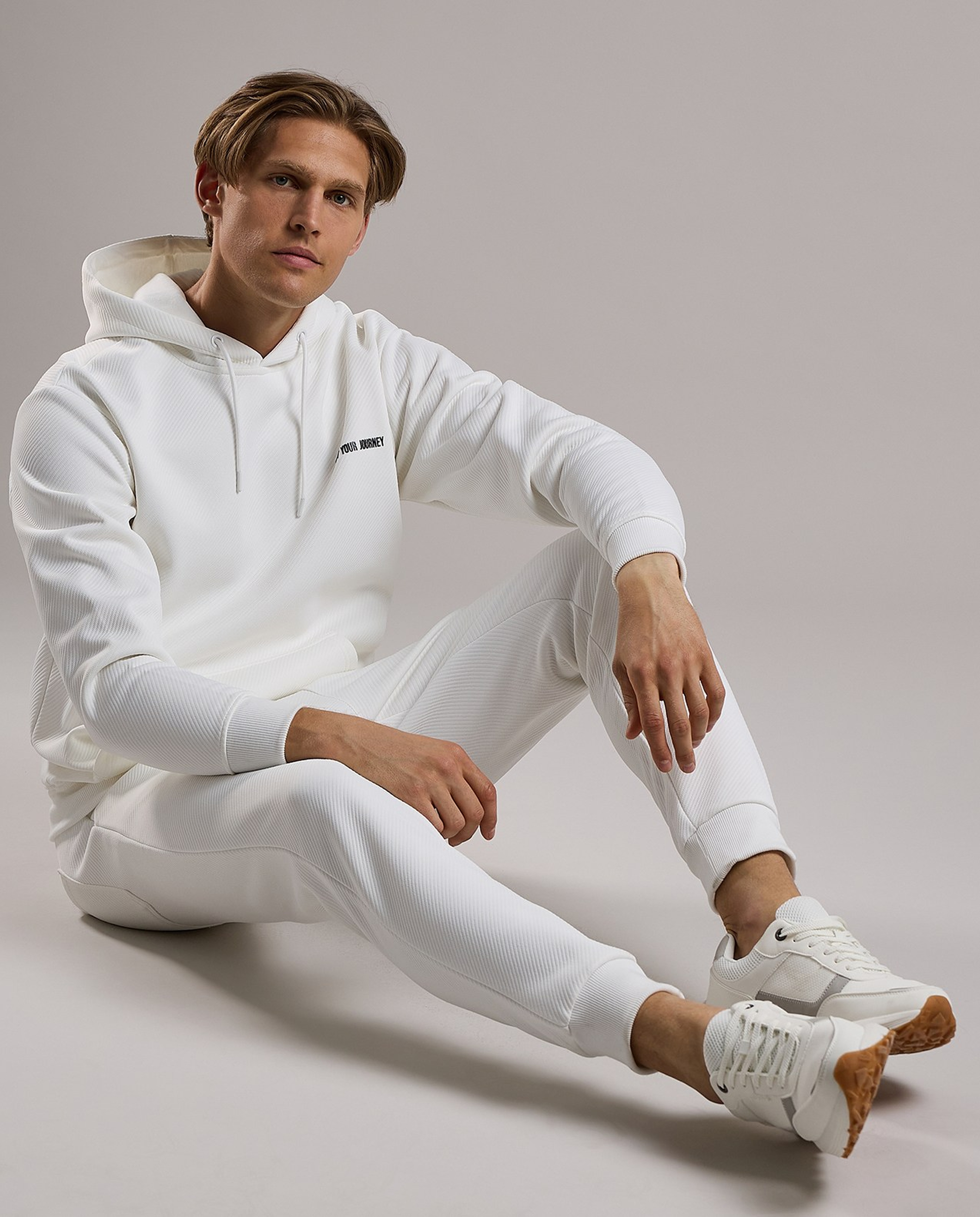 Print Detail Hoodie with Long Sleeves