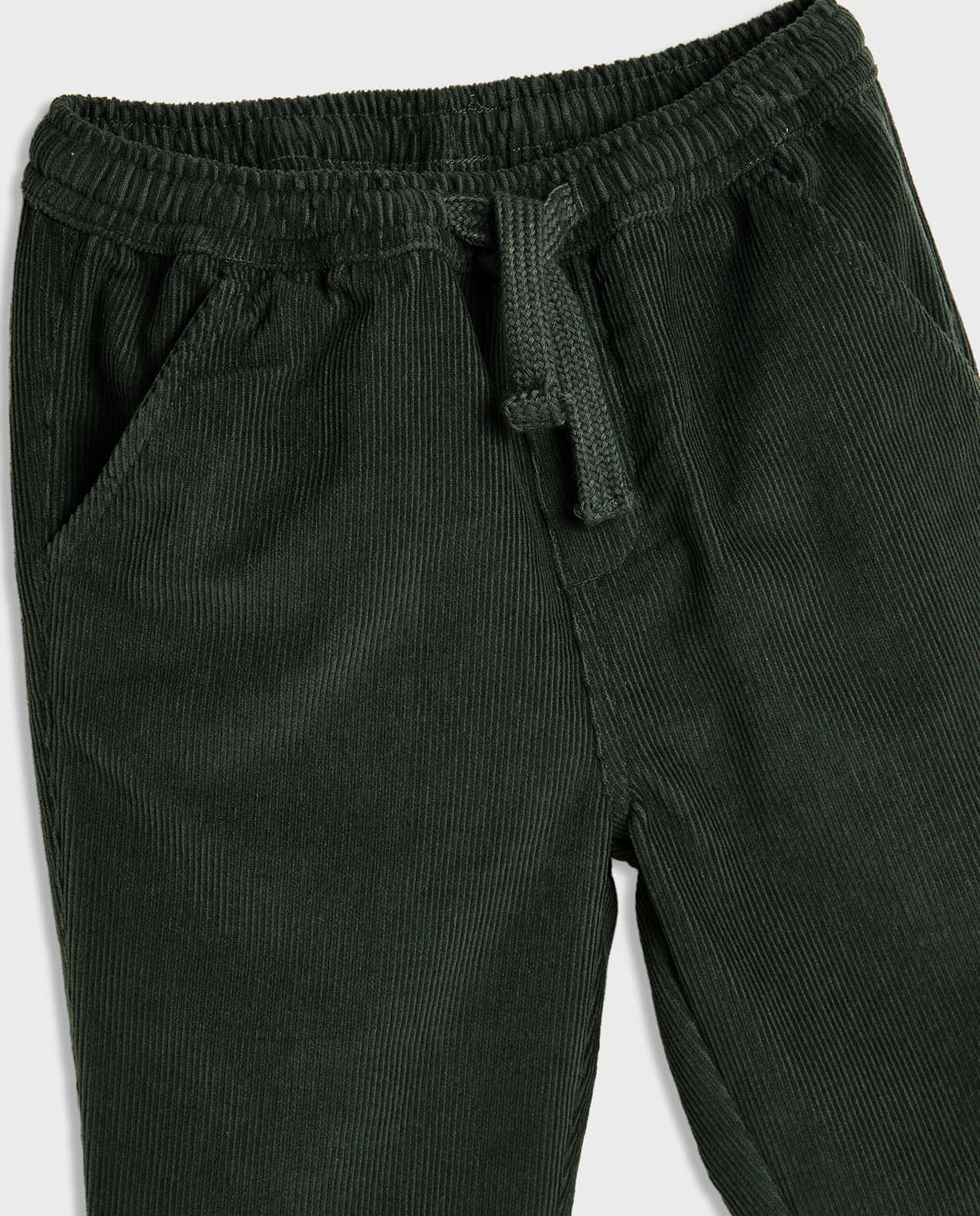 Corduroy Pants with Drawstring Waist