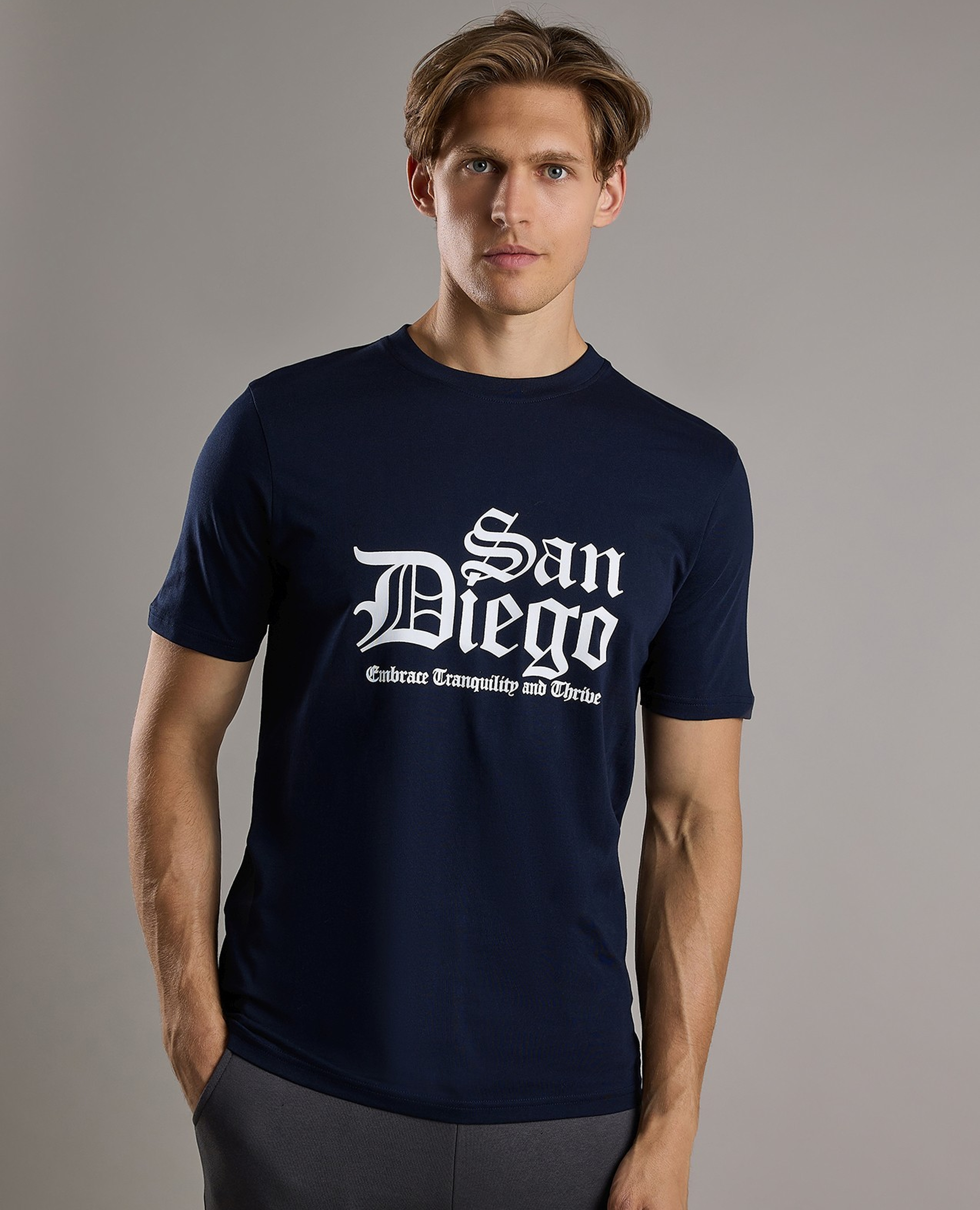 Printed T-Shirt with Crew Neck and Short Sleeves