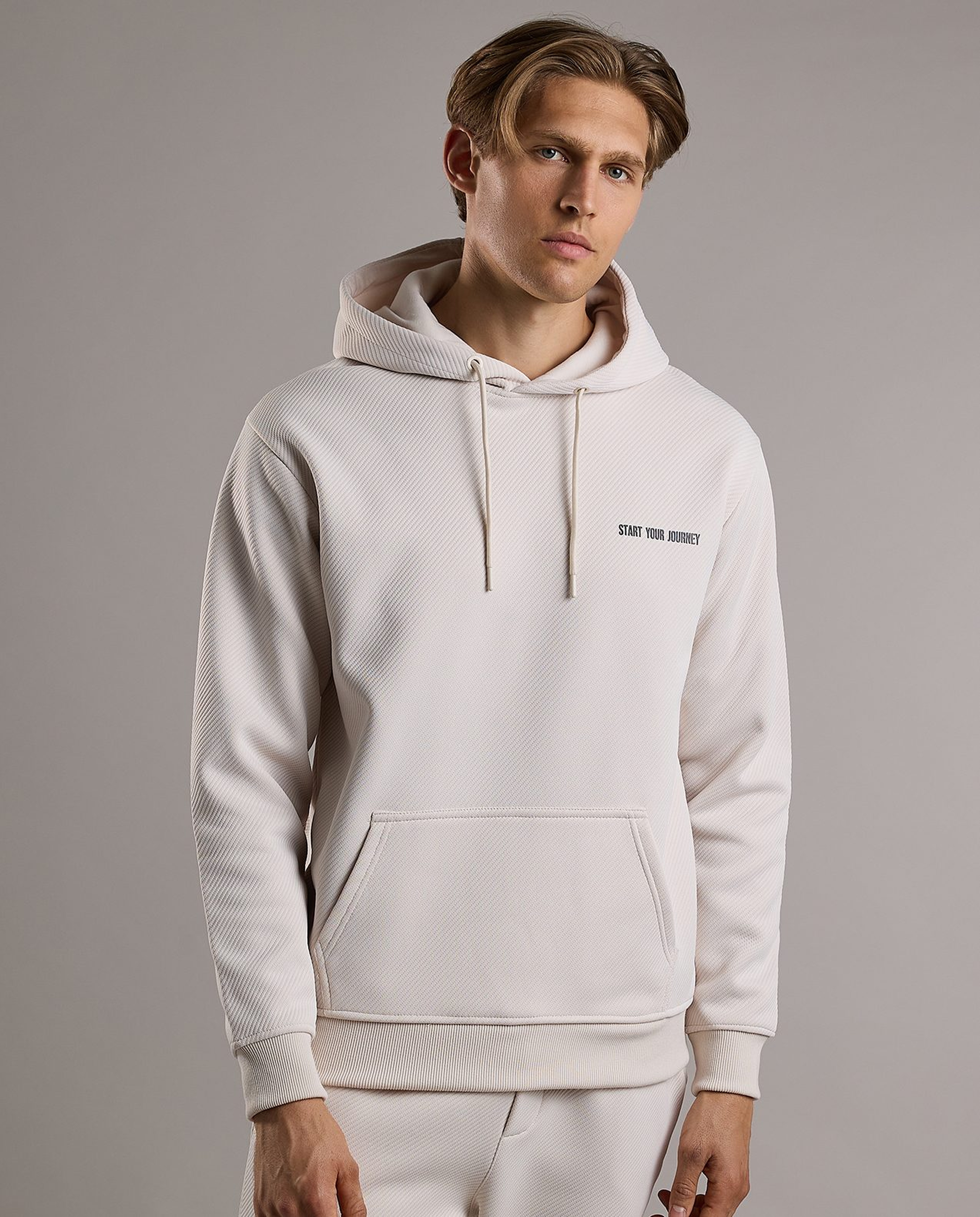 Print Detail Hoodie with Long Sleeves