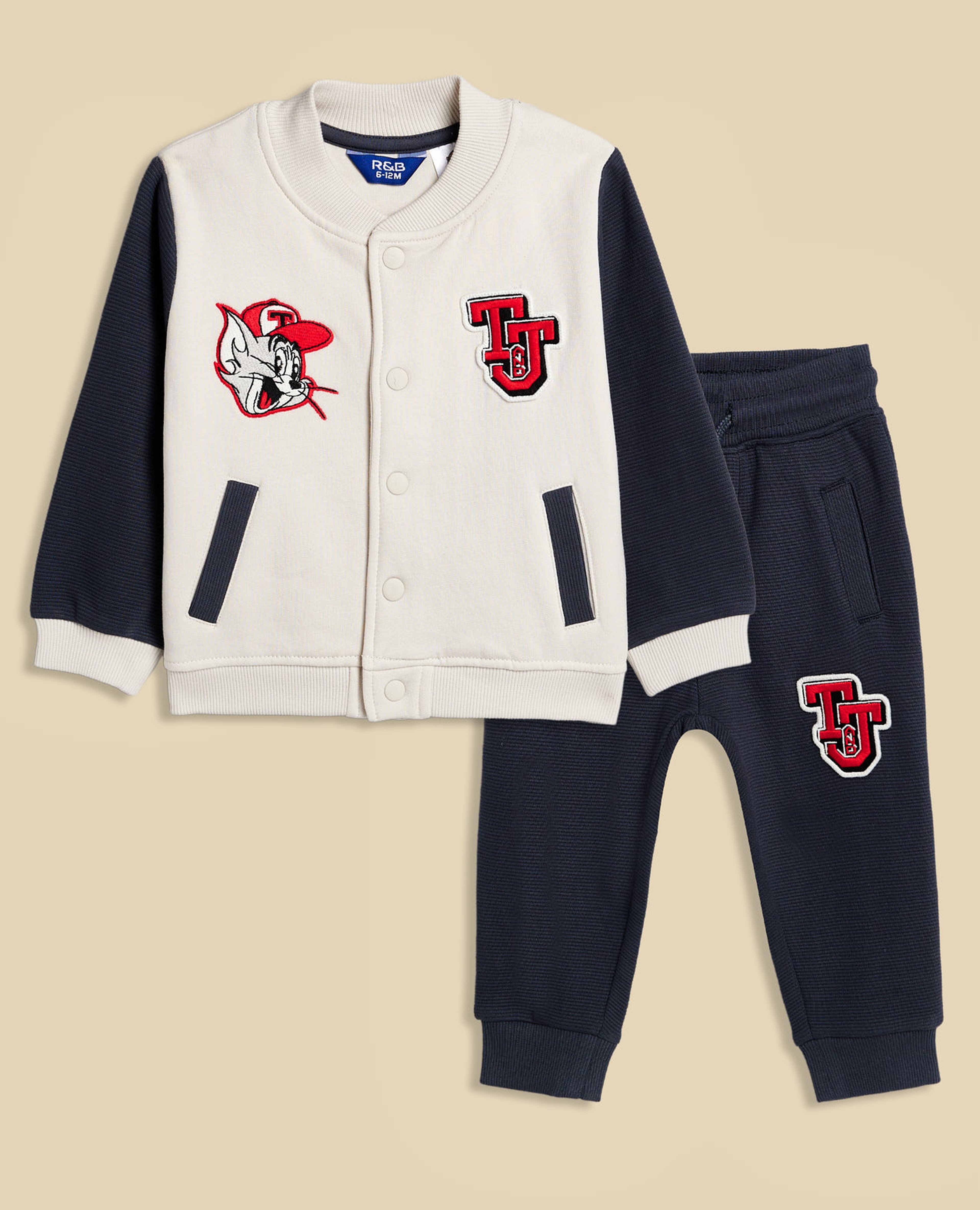 Appliqued Jacket and Joggers Set