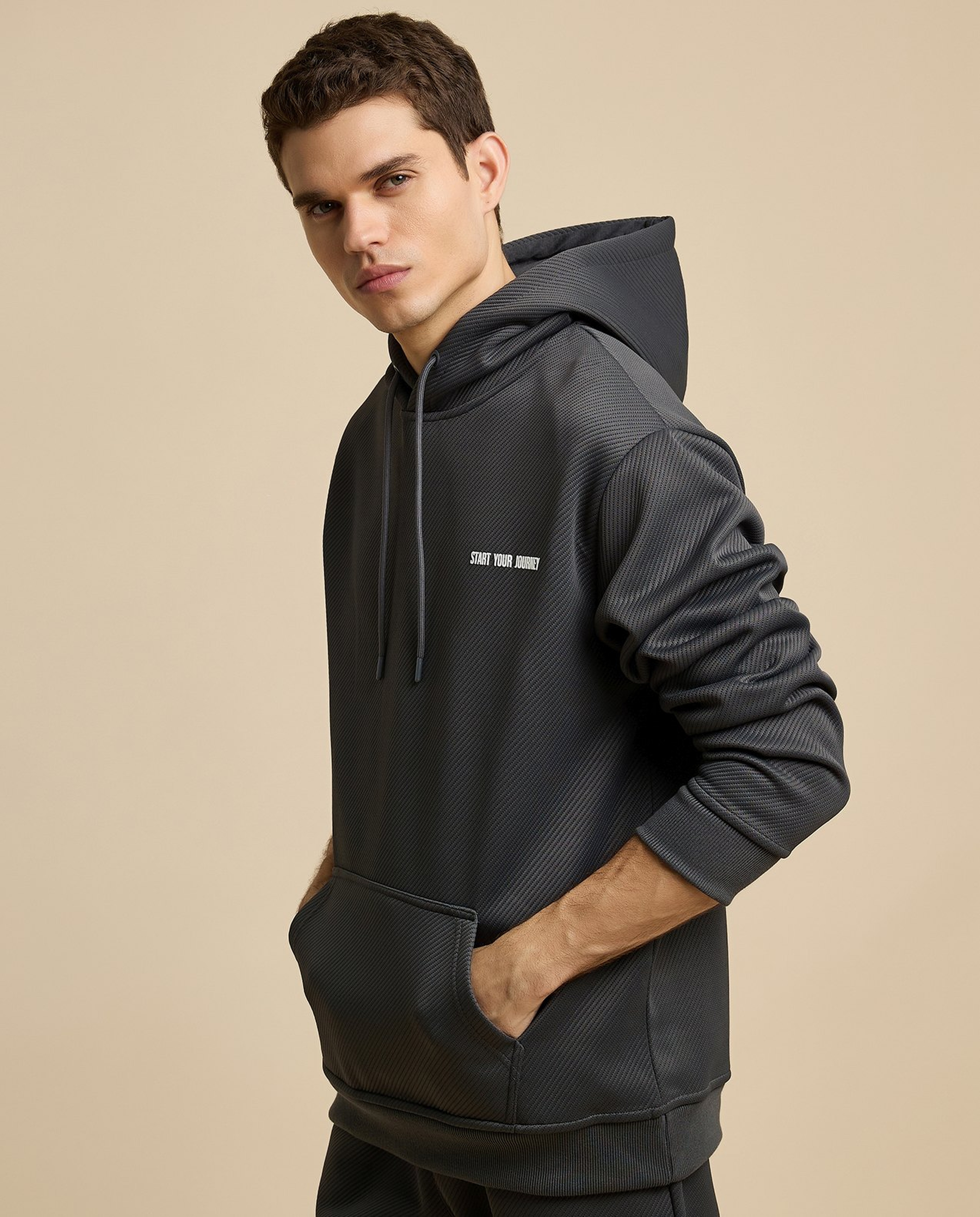 Printed Hoodie with Long Sleeves