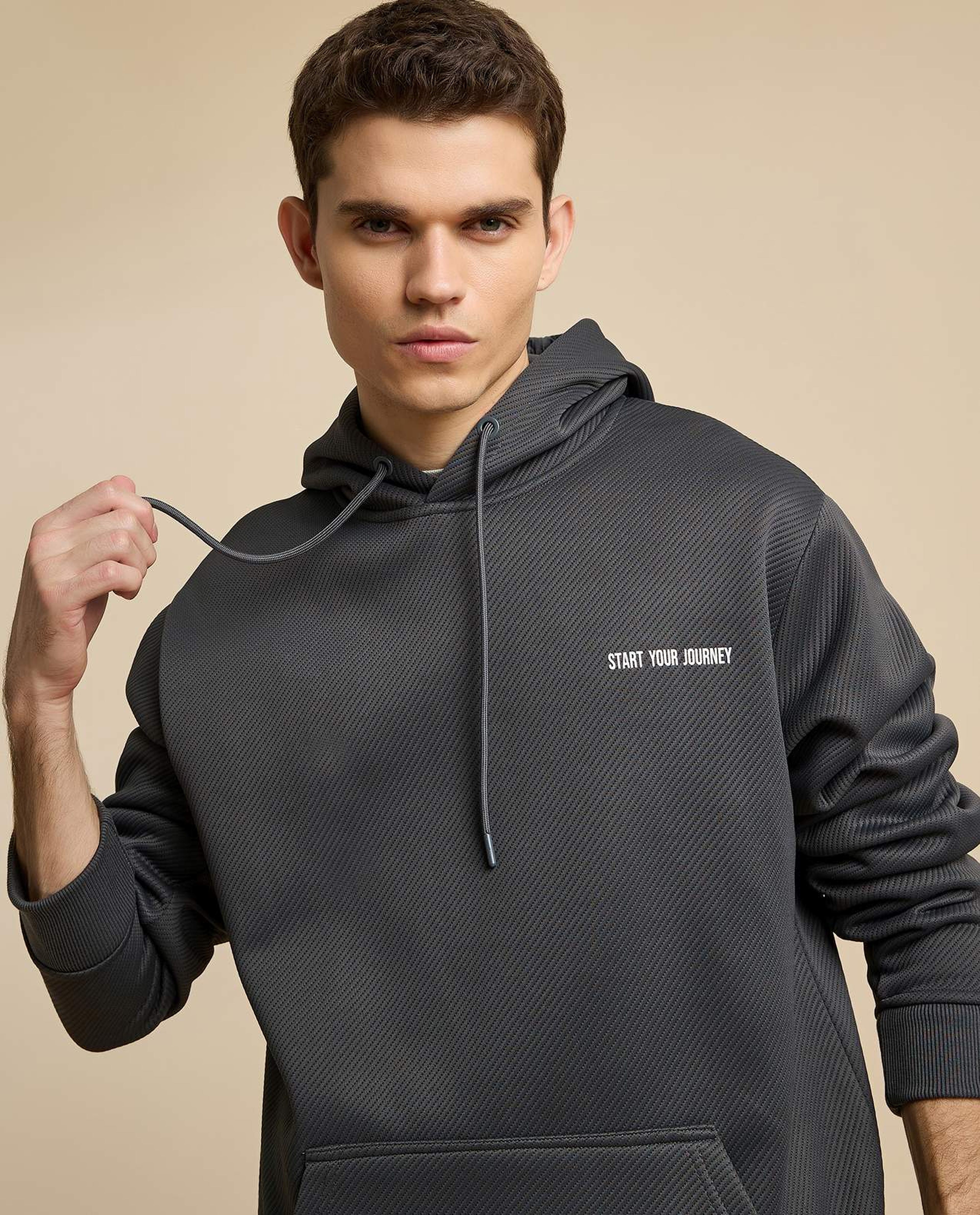 Printed Hoodie with Long Sleeves