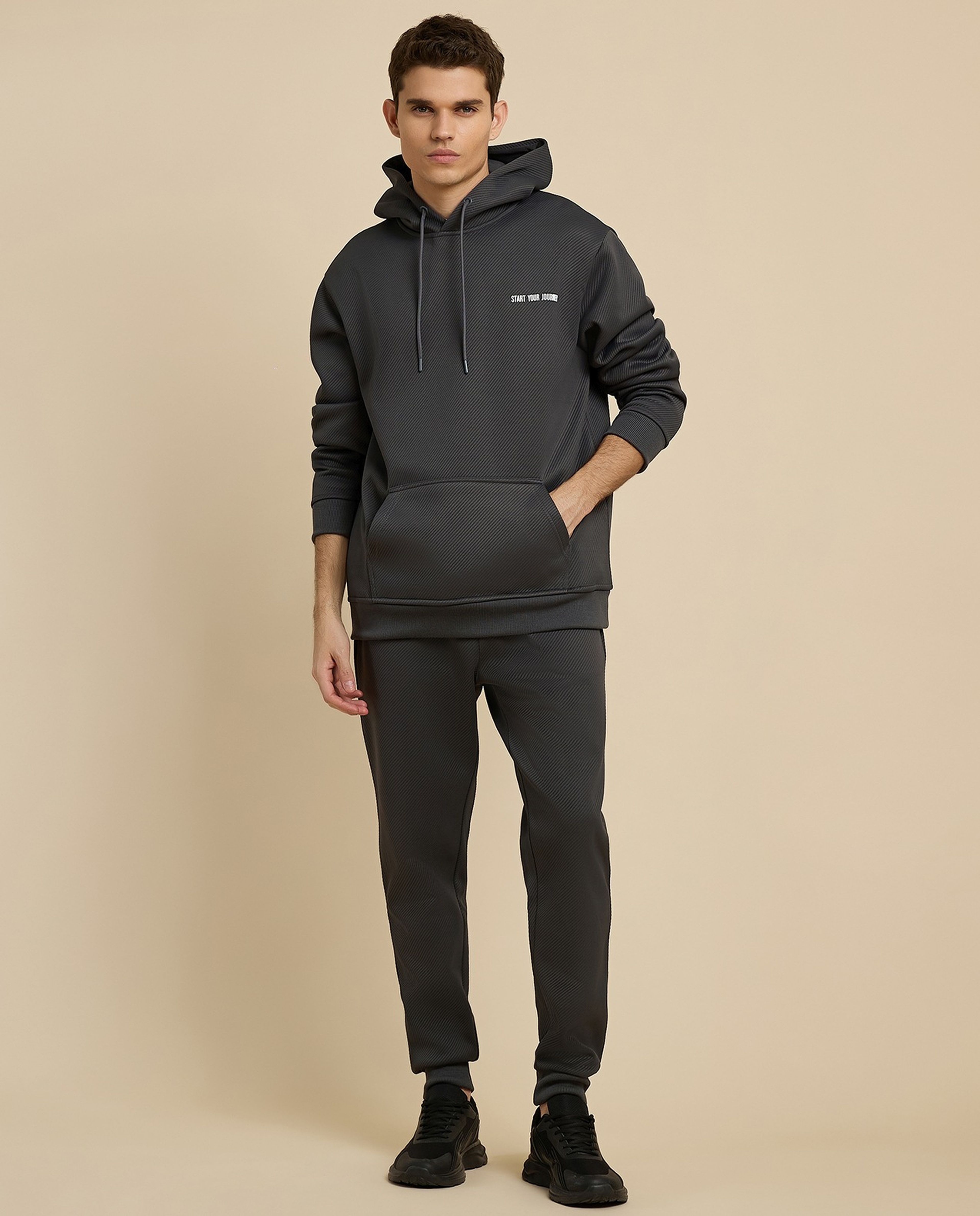 Printed Hoodie with Long Sleeves