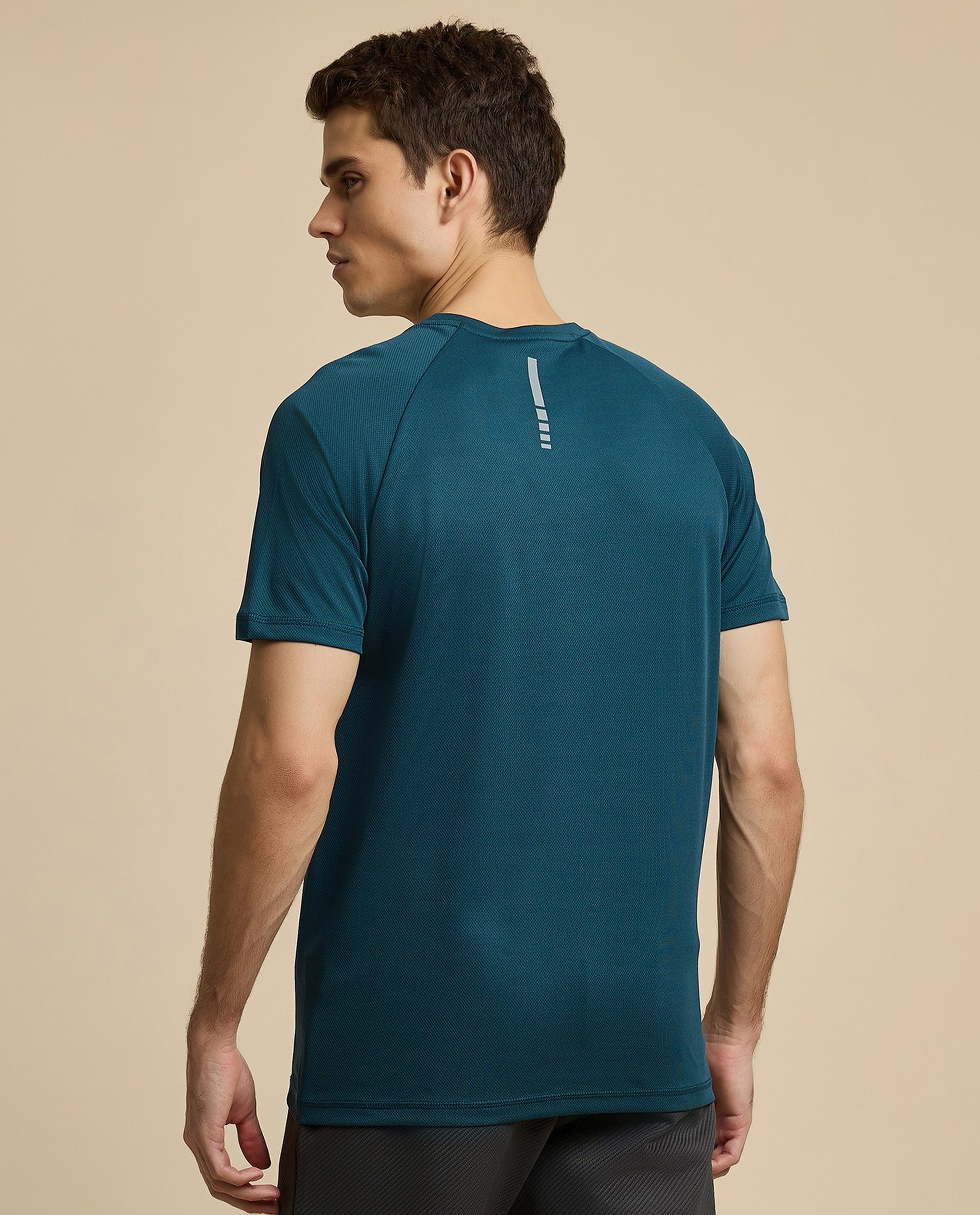 Logo Detail Active T-Shirt with Crew Neck and Short Sleeves