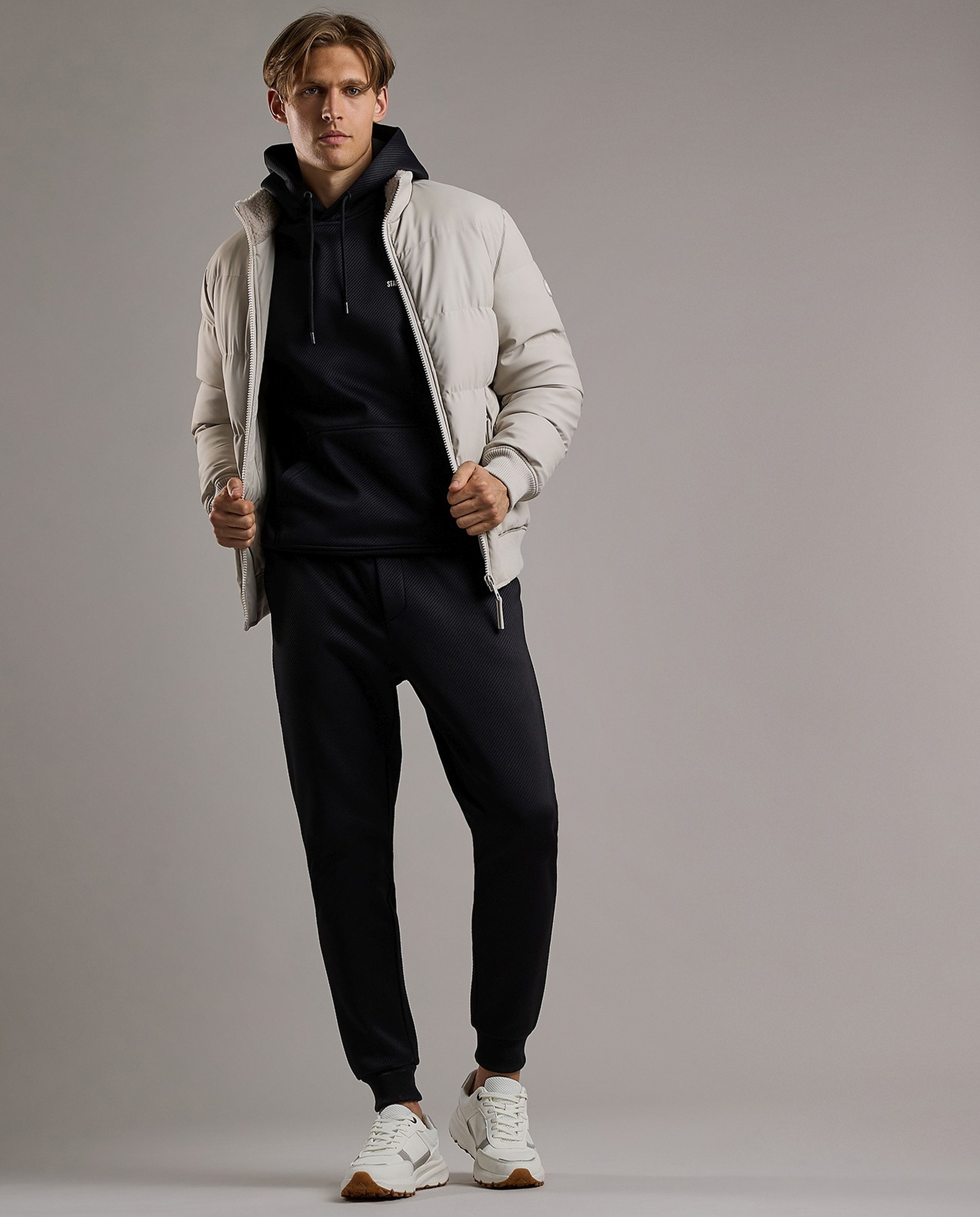 Print Detail Hoodie with Long Sleeves