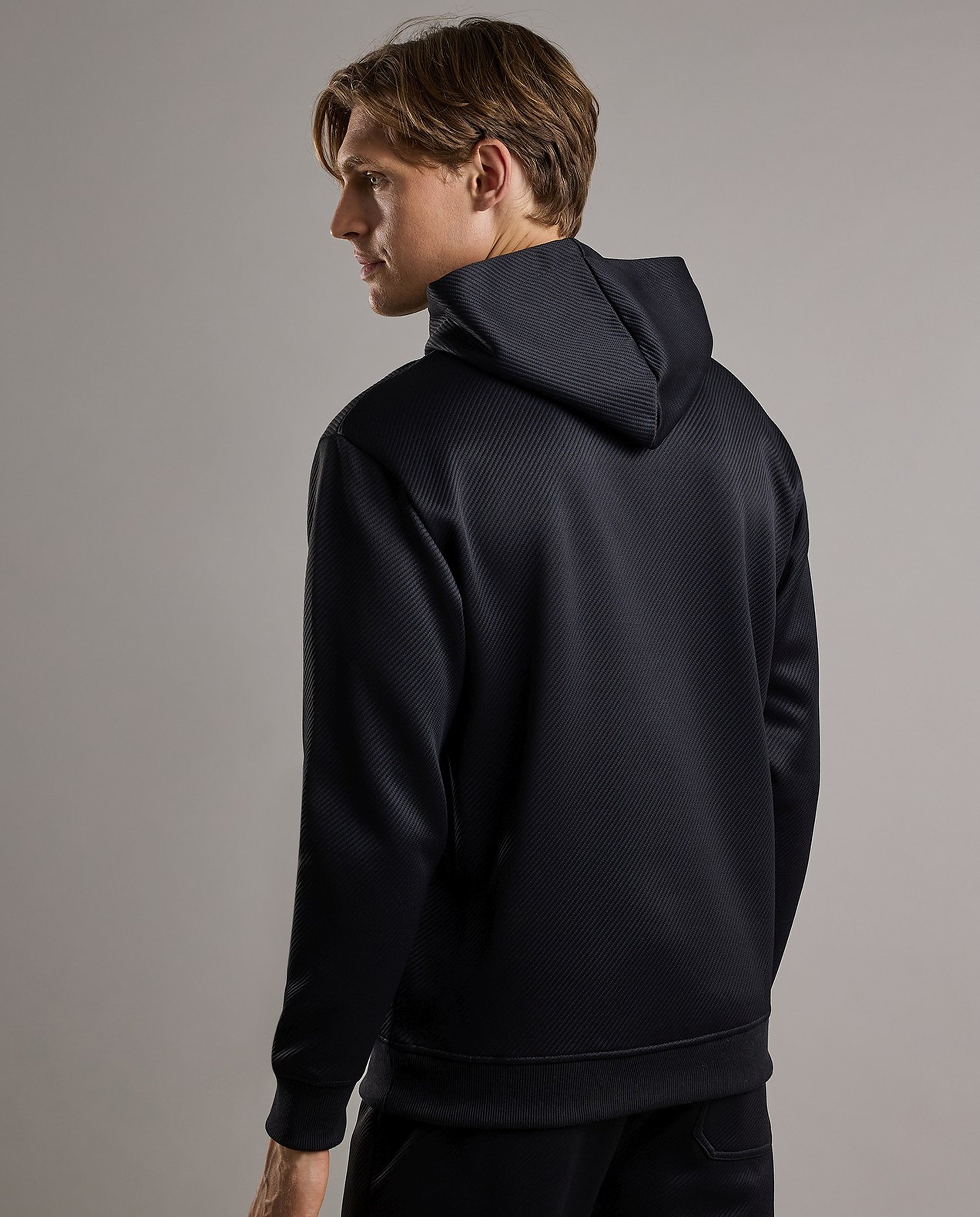 Print Detail Hoodie with Long Sleeves