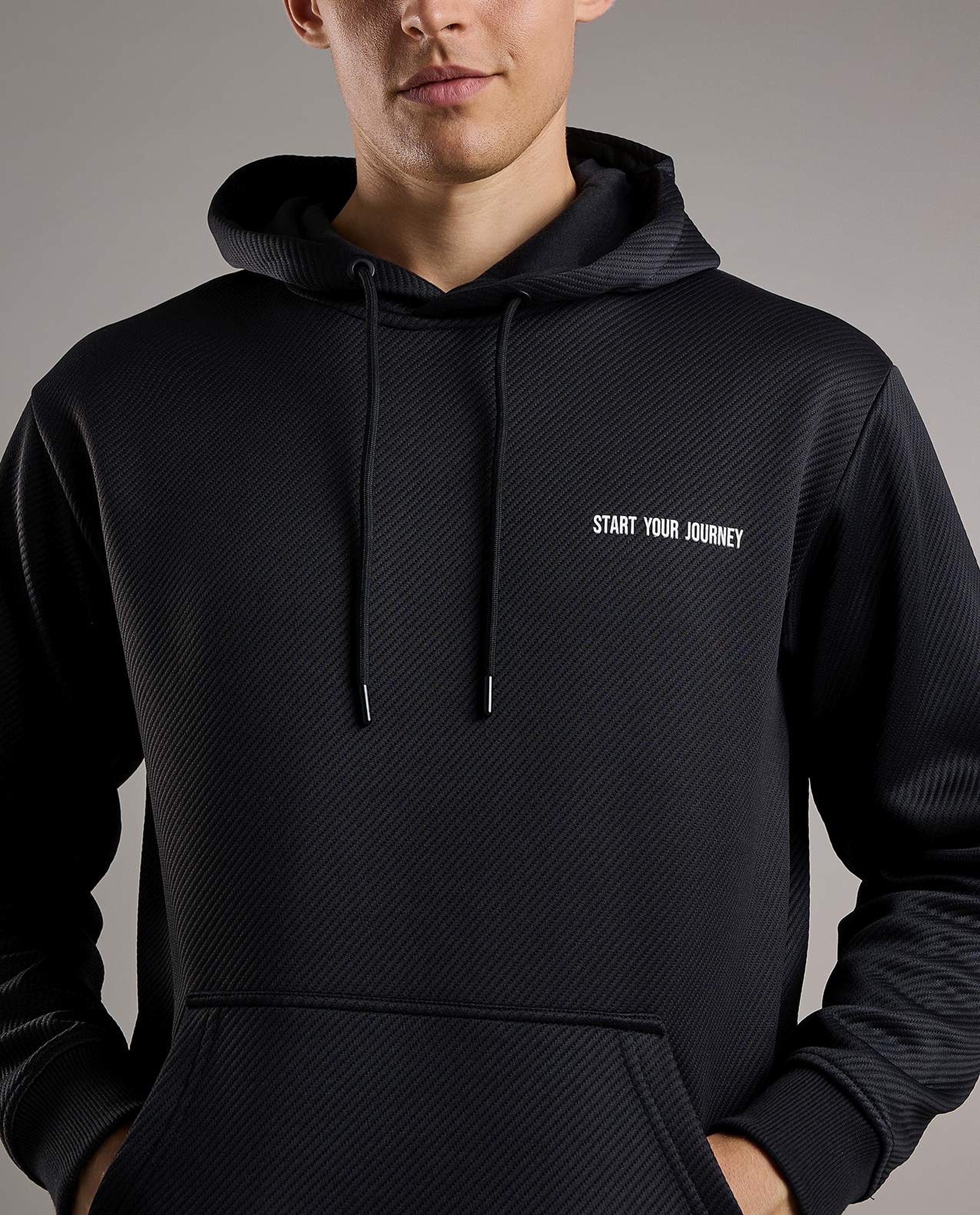 Print Detail Hoodie with Long Sleeves