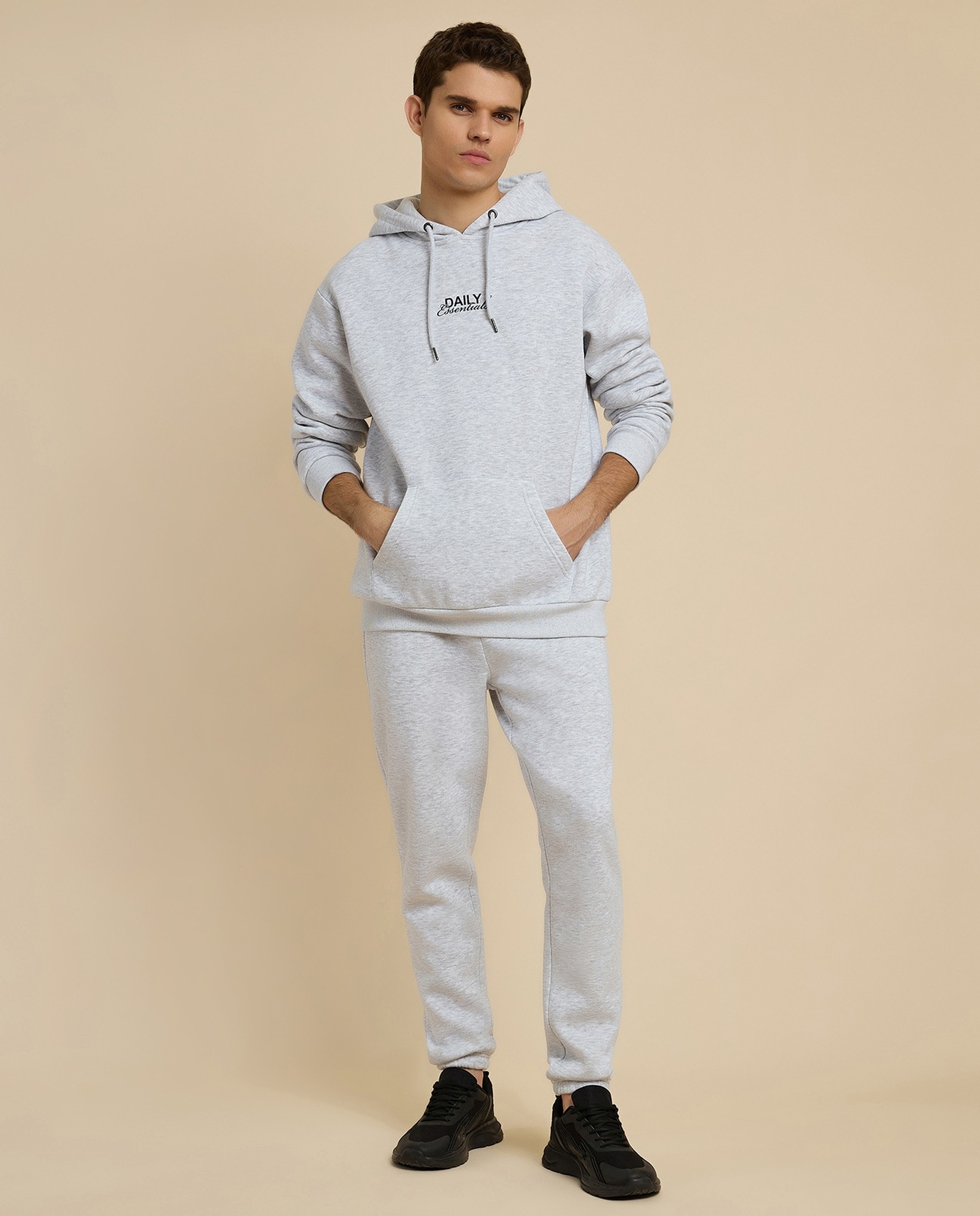 Printed Hoodie with Long Sleeves