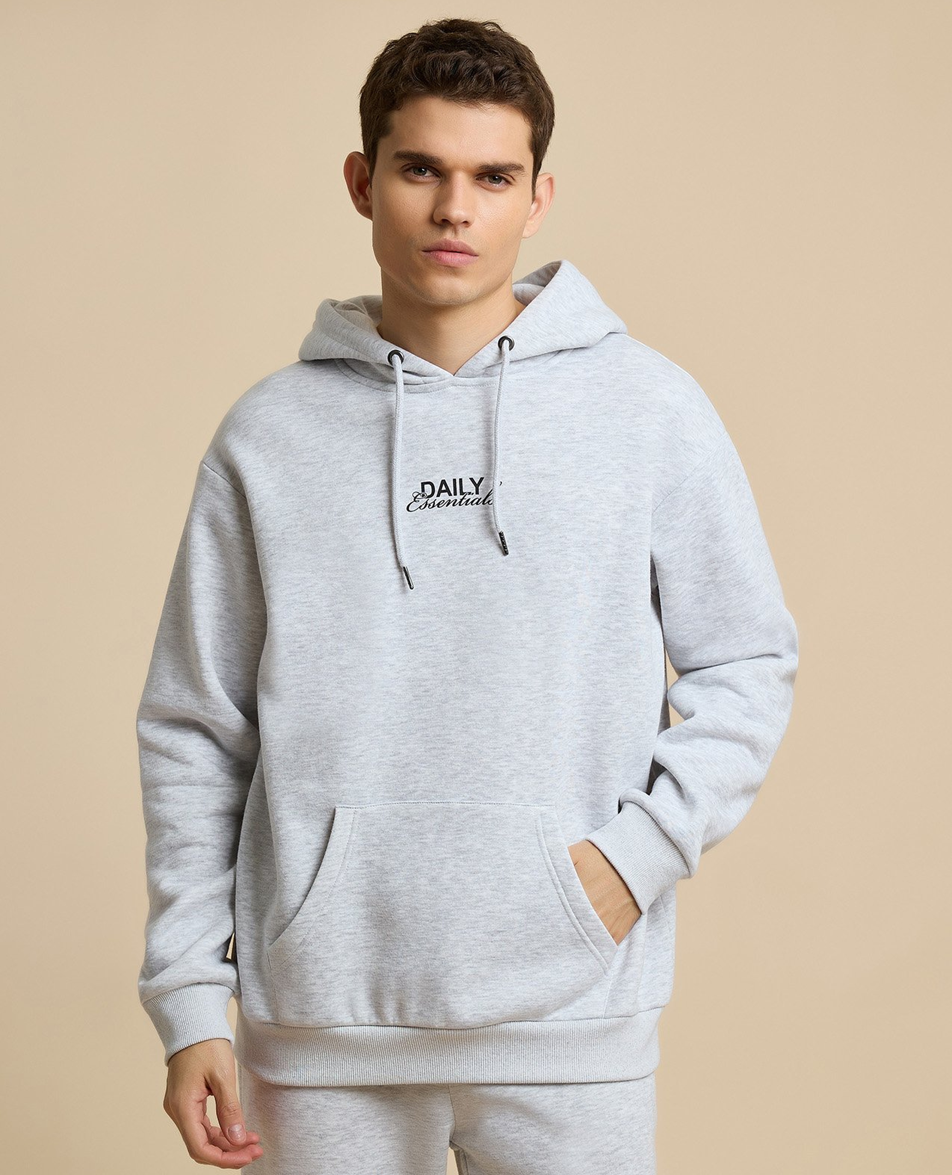 Printed Hoodie with Long Sleeves