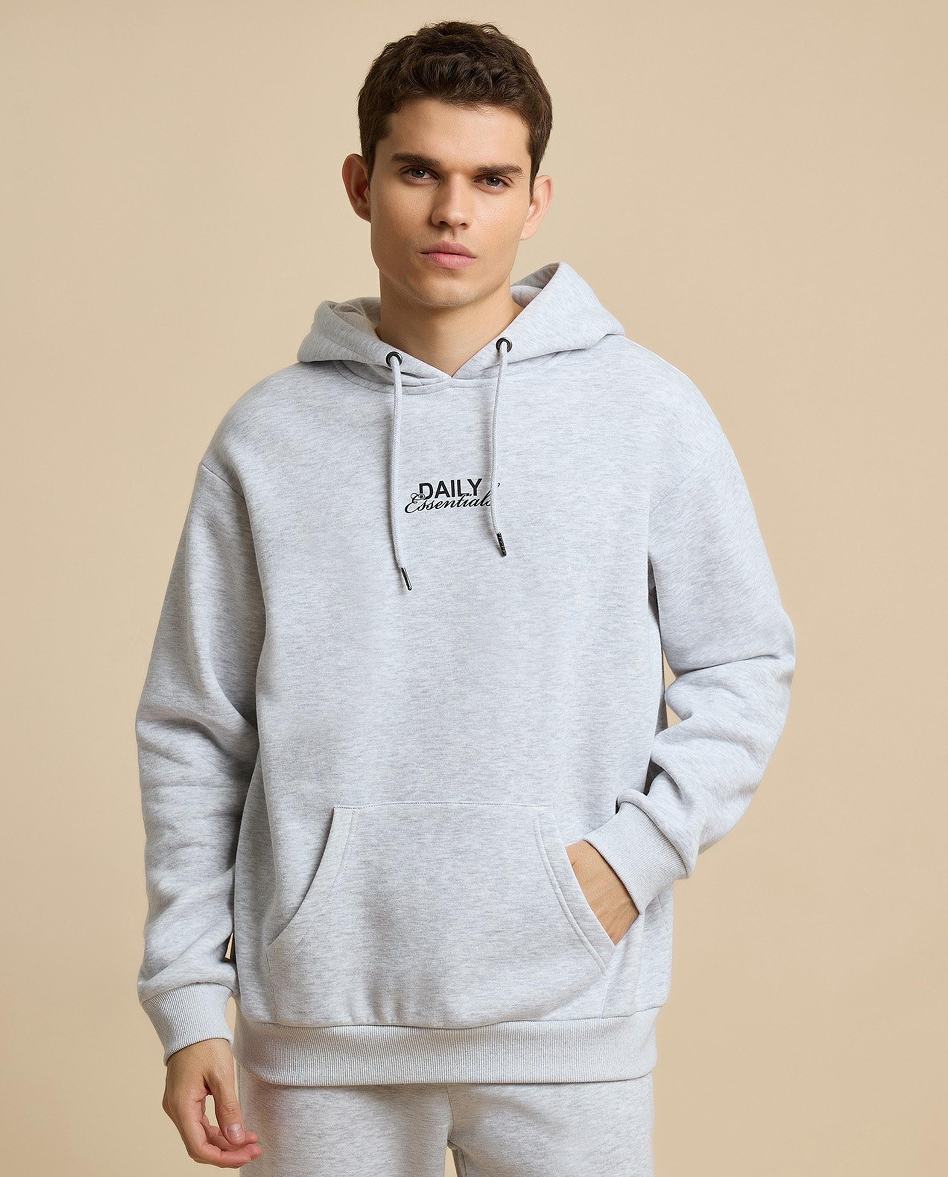 Printed Hoodie with Long Sleeves