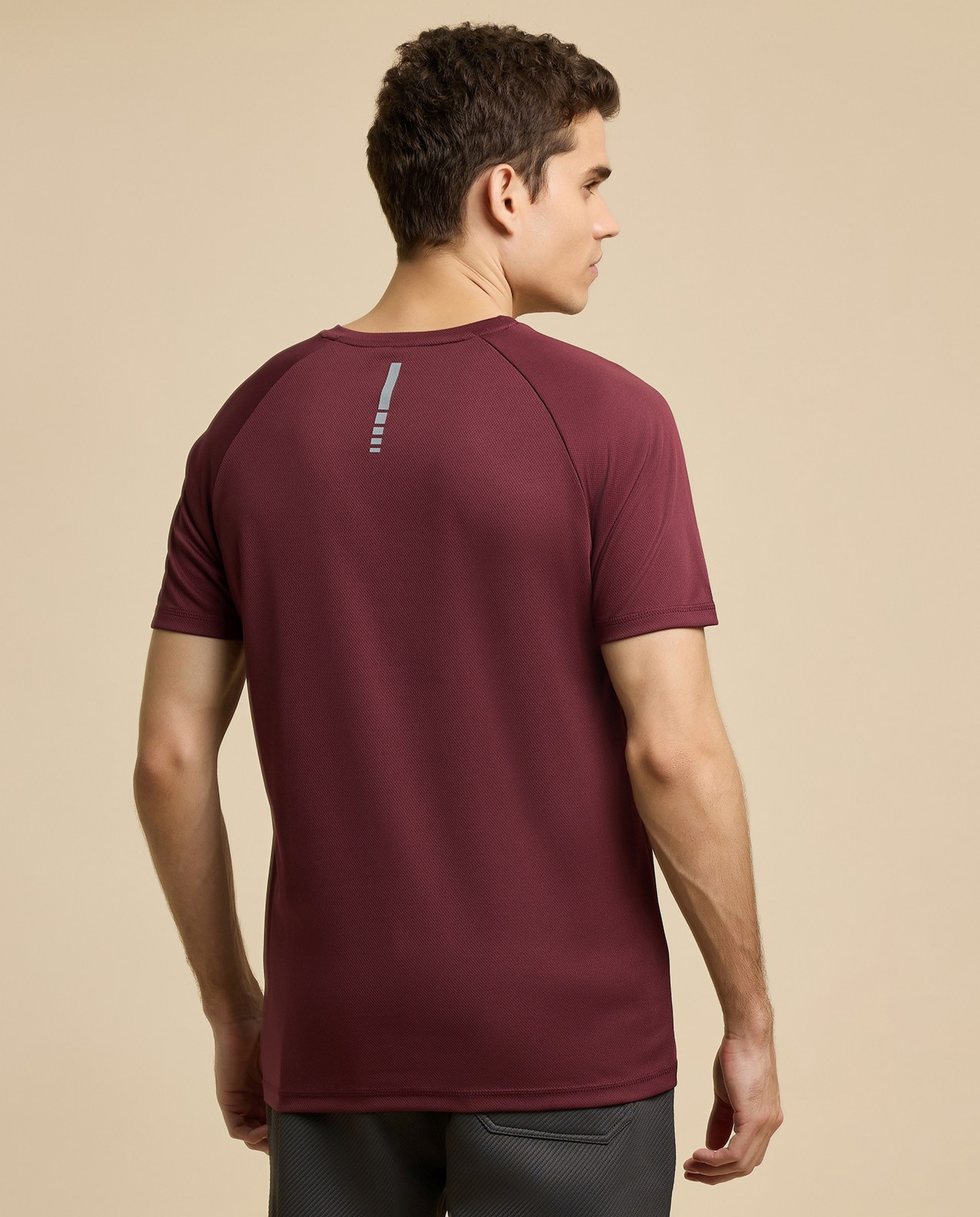 Logo Detail Active T-Shirt with Crew Neck and Short Sleeves