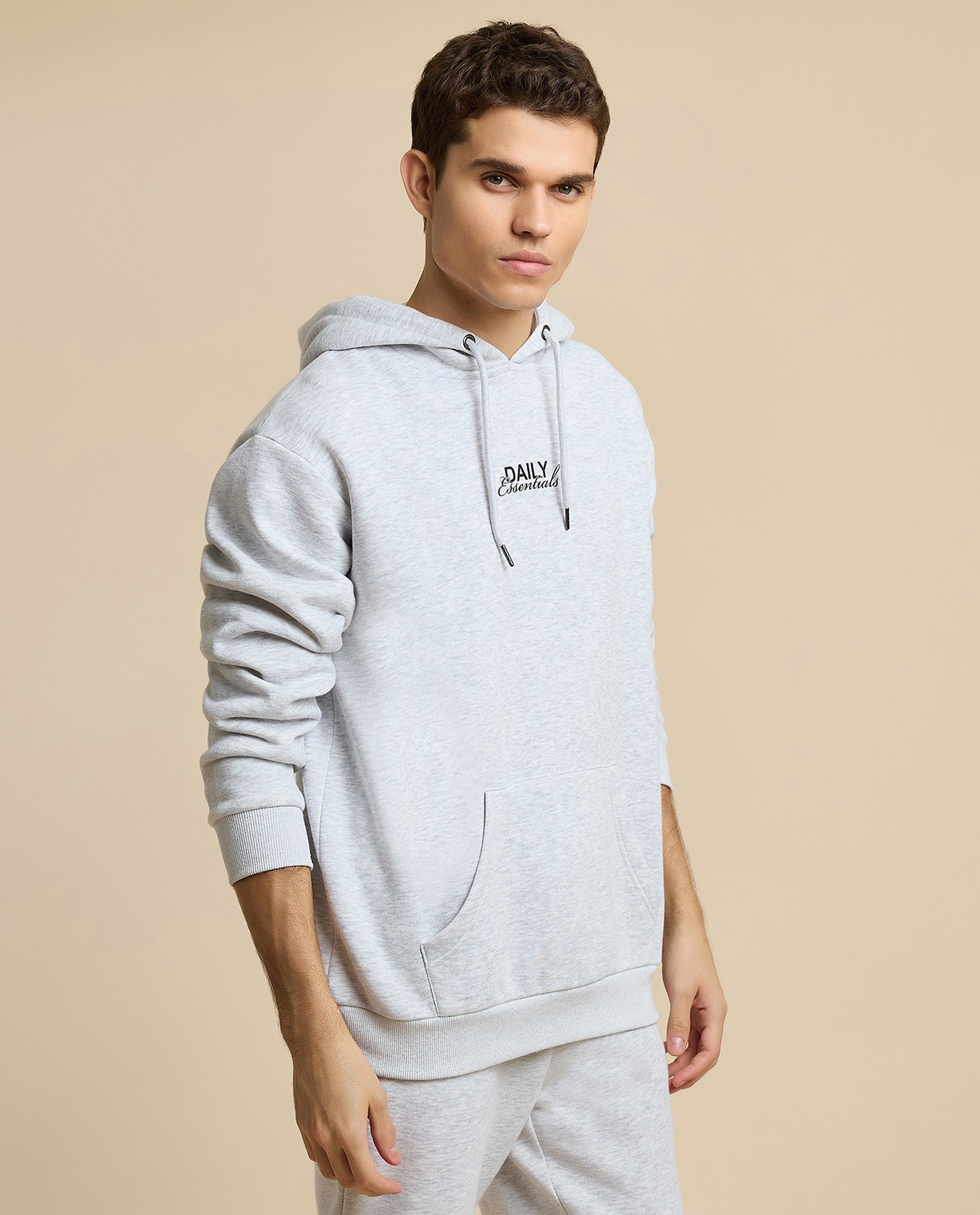 Printed Hoodie with Long Sleeves
