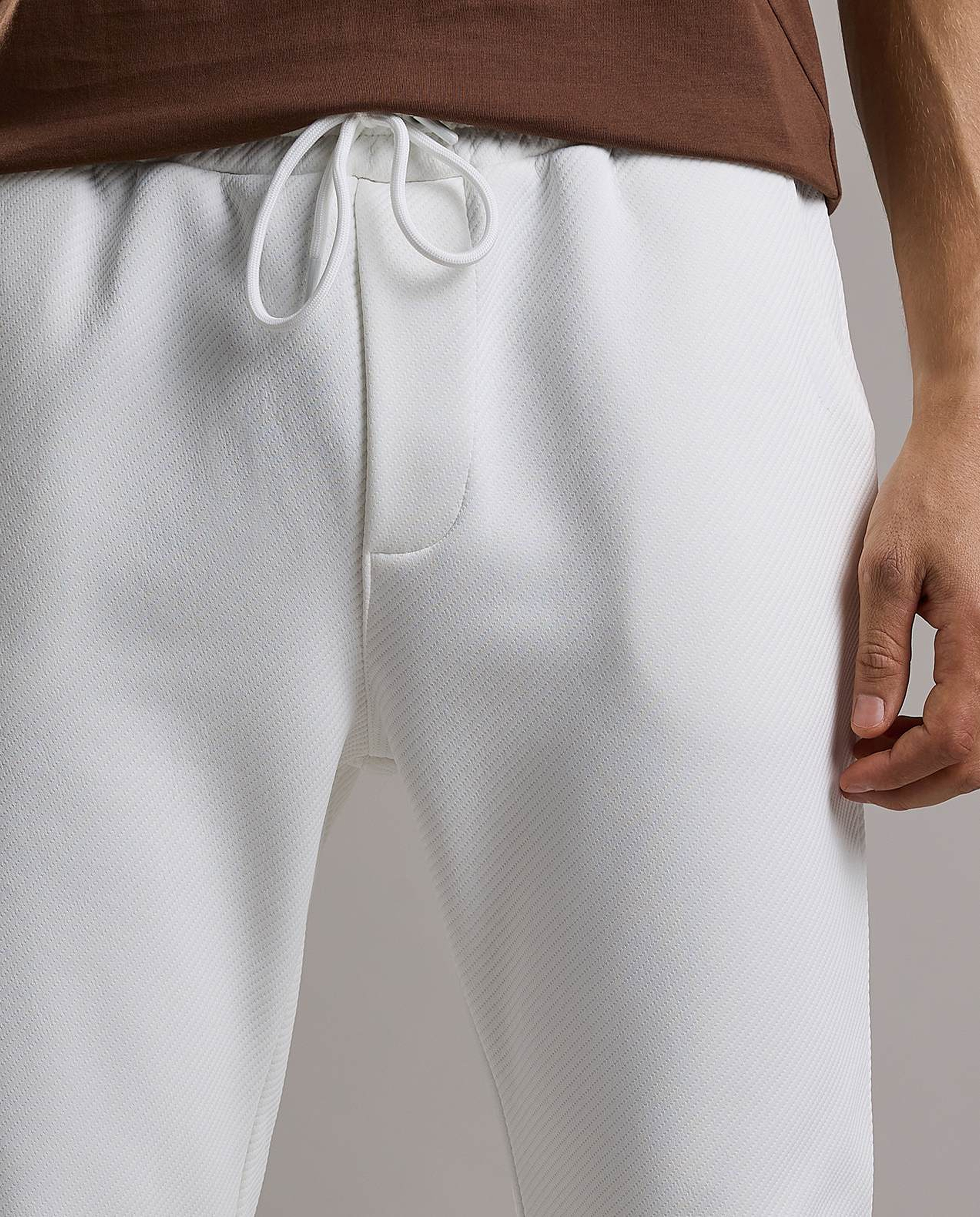 Textured Knit Joggers with Drawstring Waist