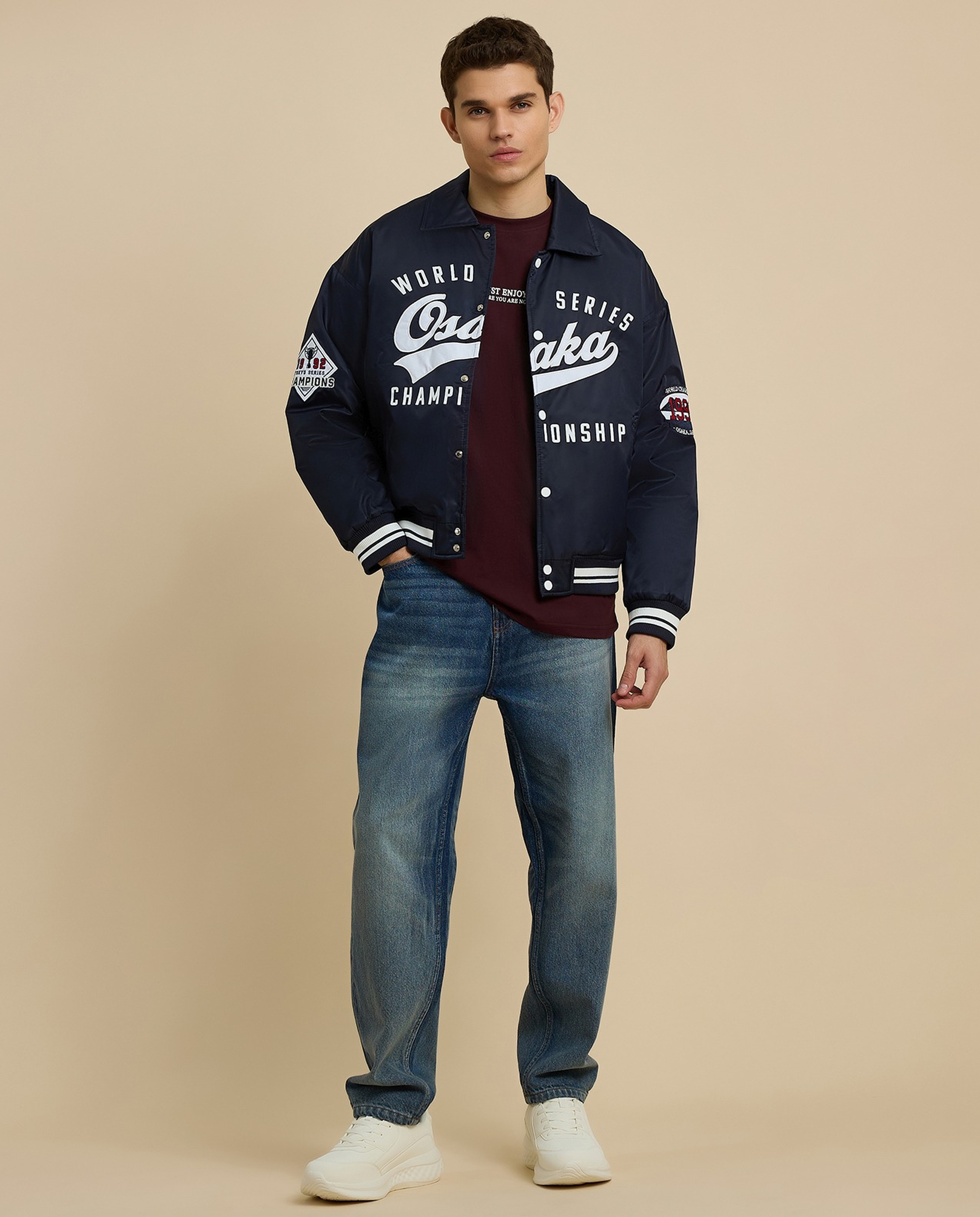 Printed Jacket with Button Closure