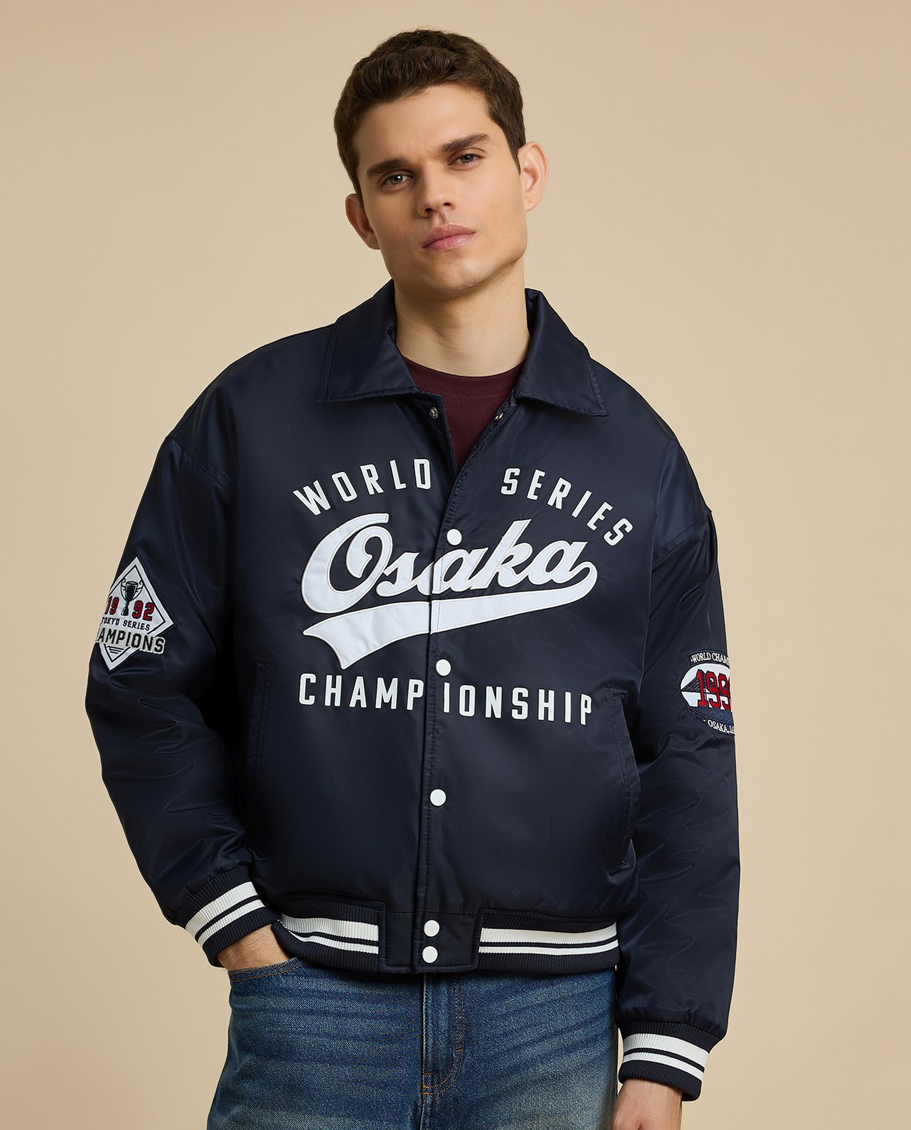 Printed Jacket with Button Closure