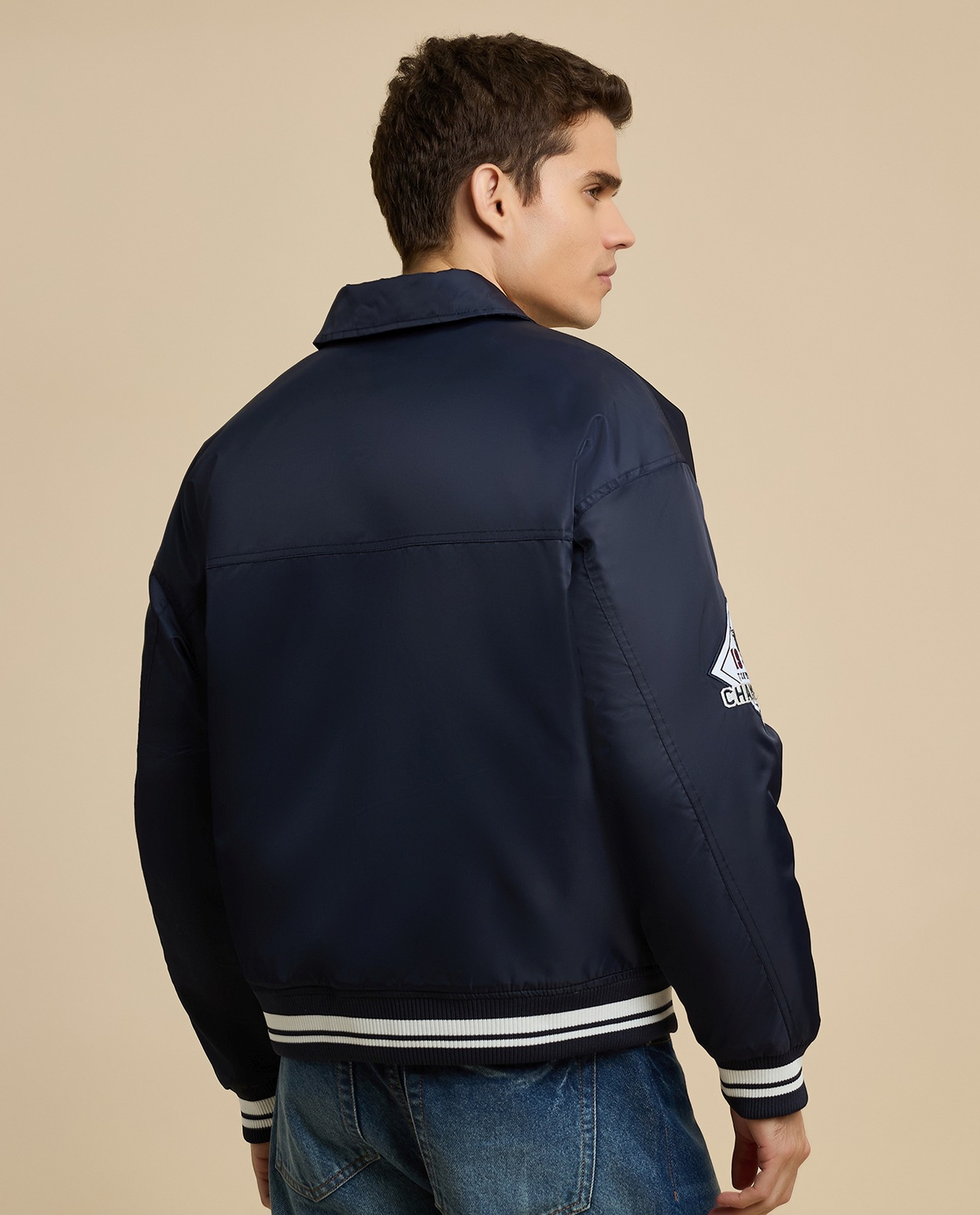 Printed Jacket with Button Closure