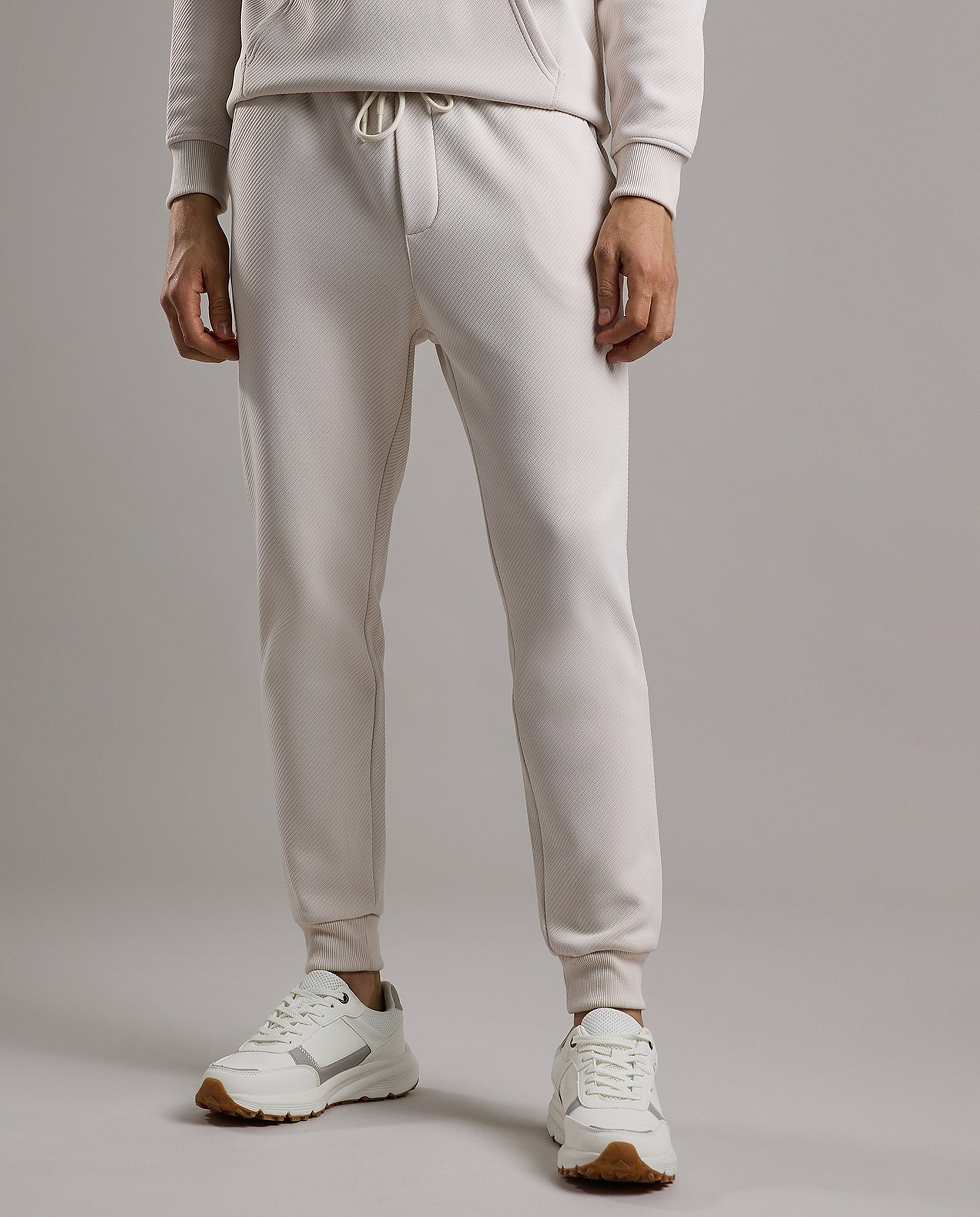 Textured Knit Joggers with Drawstring Waist