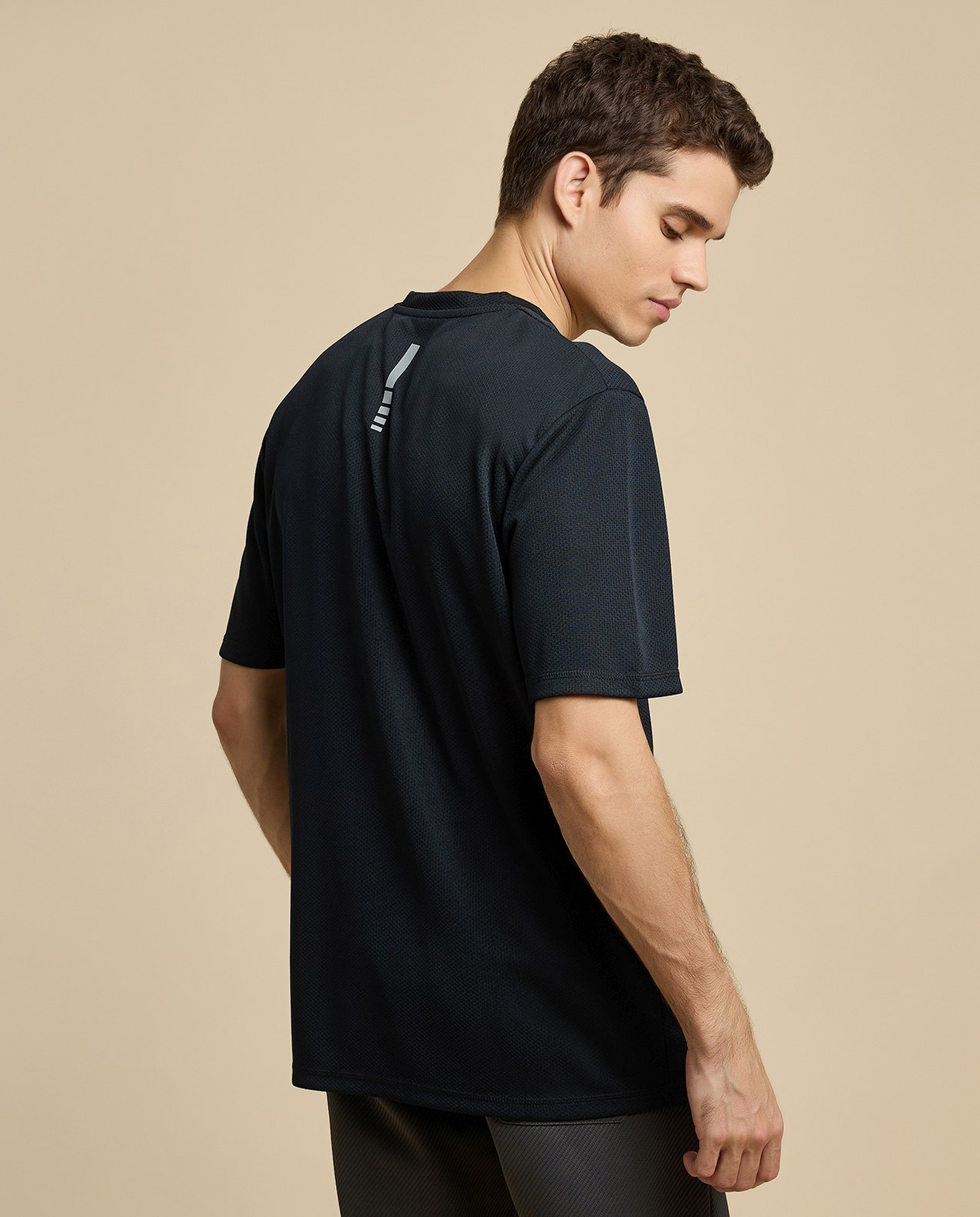 Logo Detail Active T-Shirt with Crew Neck and Short Sleeves