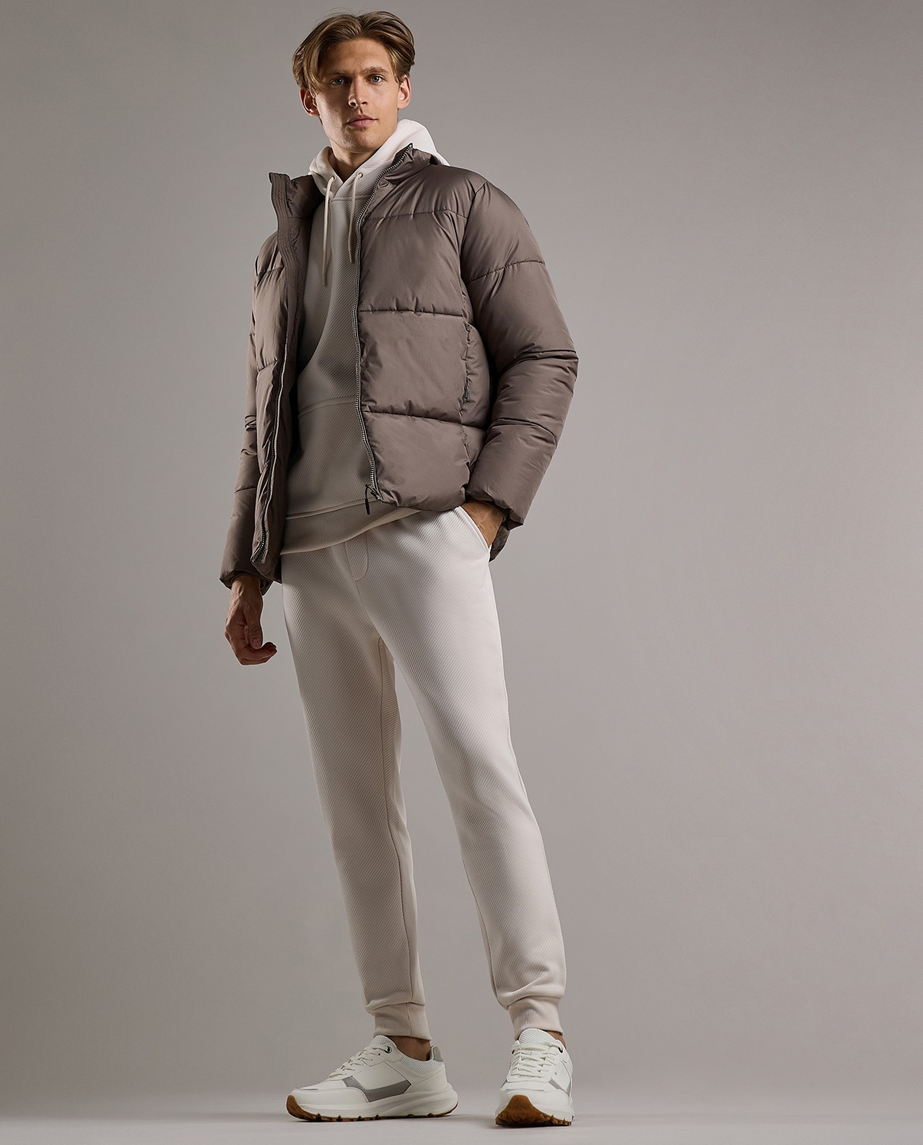 Textured Knit Joggers with Drawstring Waist