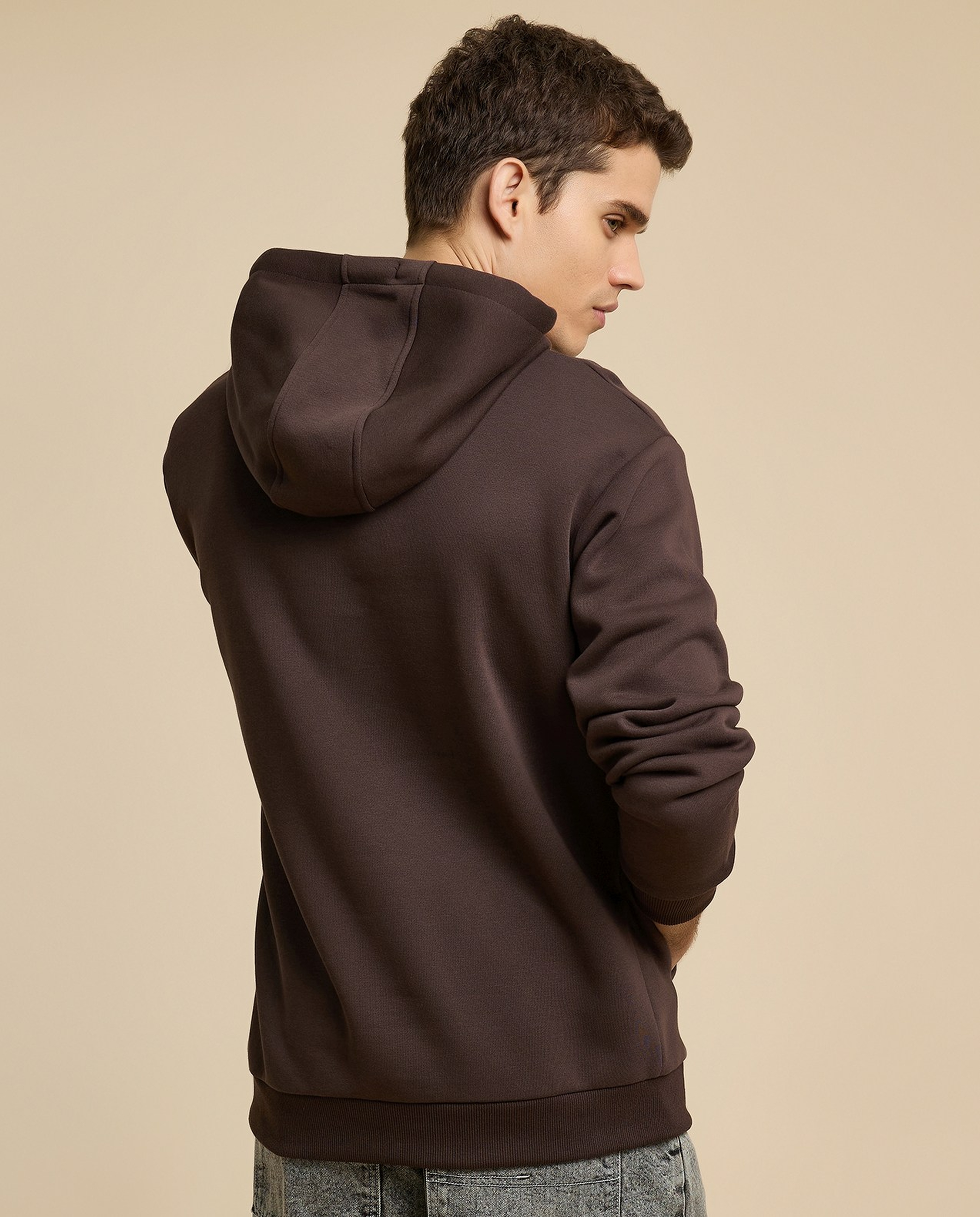 Typography Print Hoodie with Long Sleeves