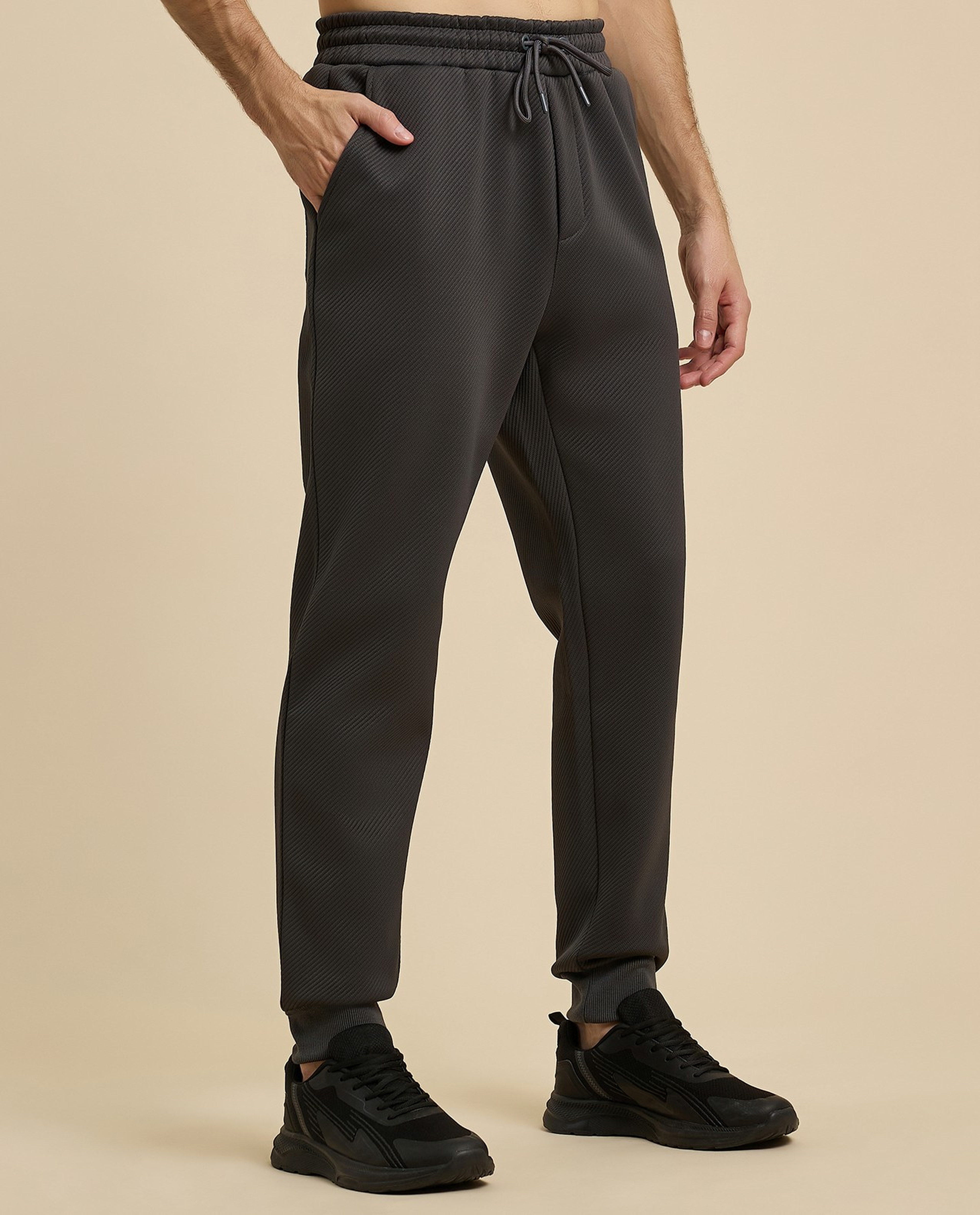 Textured Joggers with Drawstring Waist