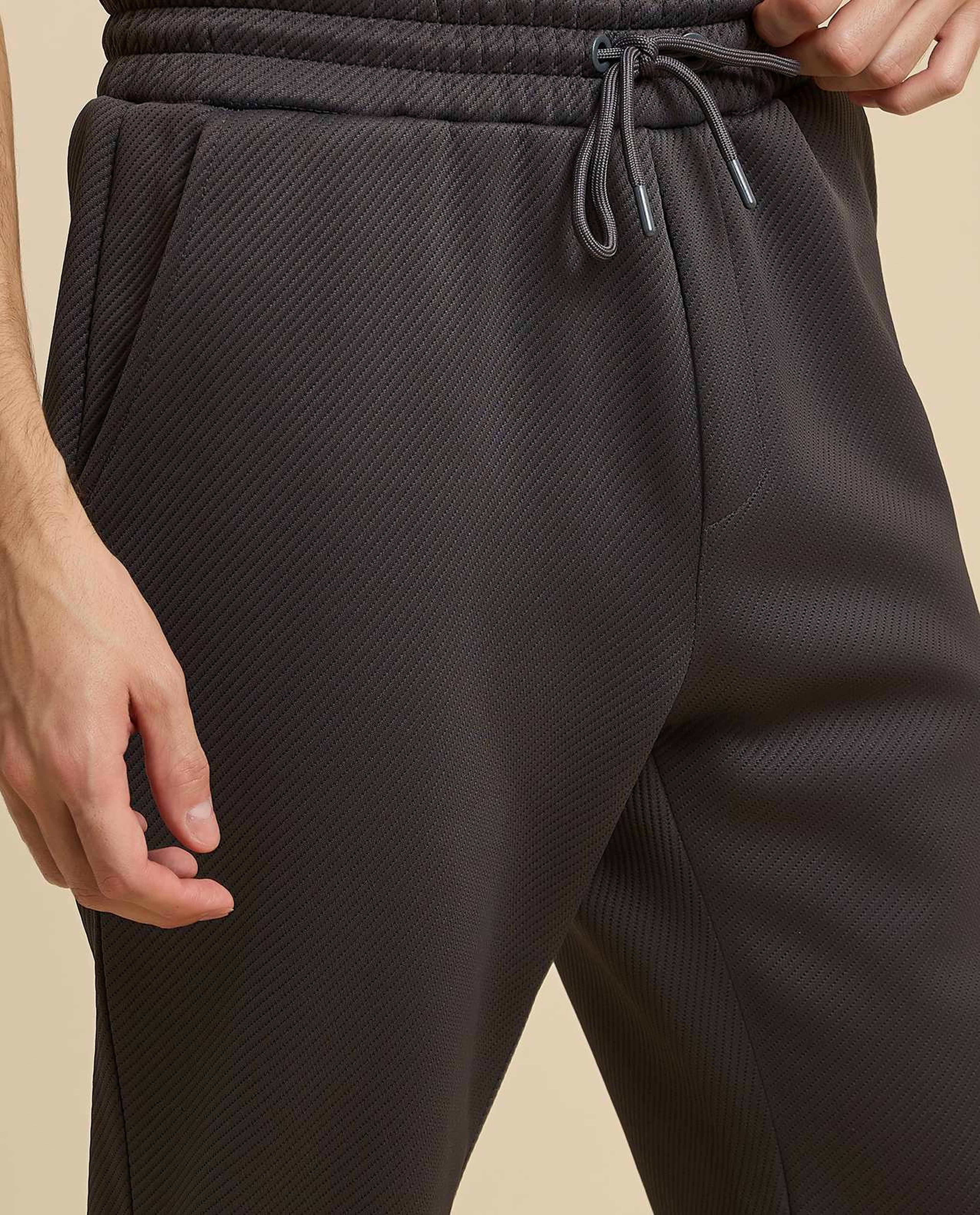 Textured Joggers with Drawstring Waist