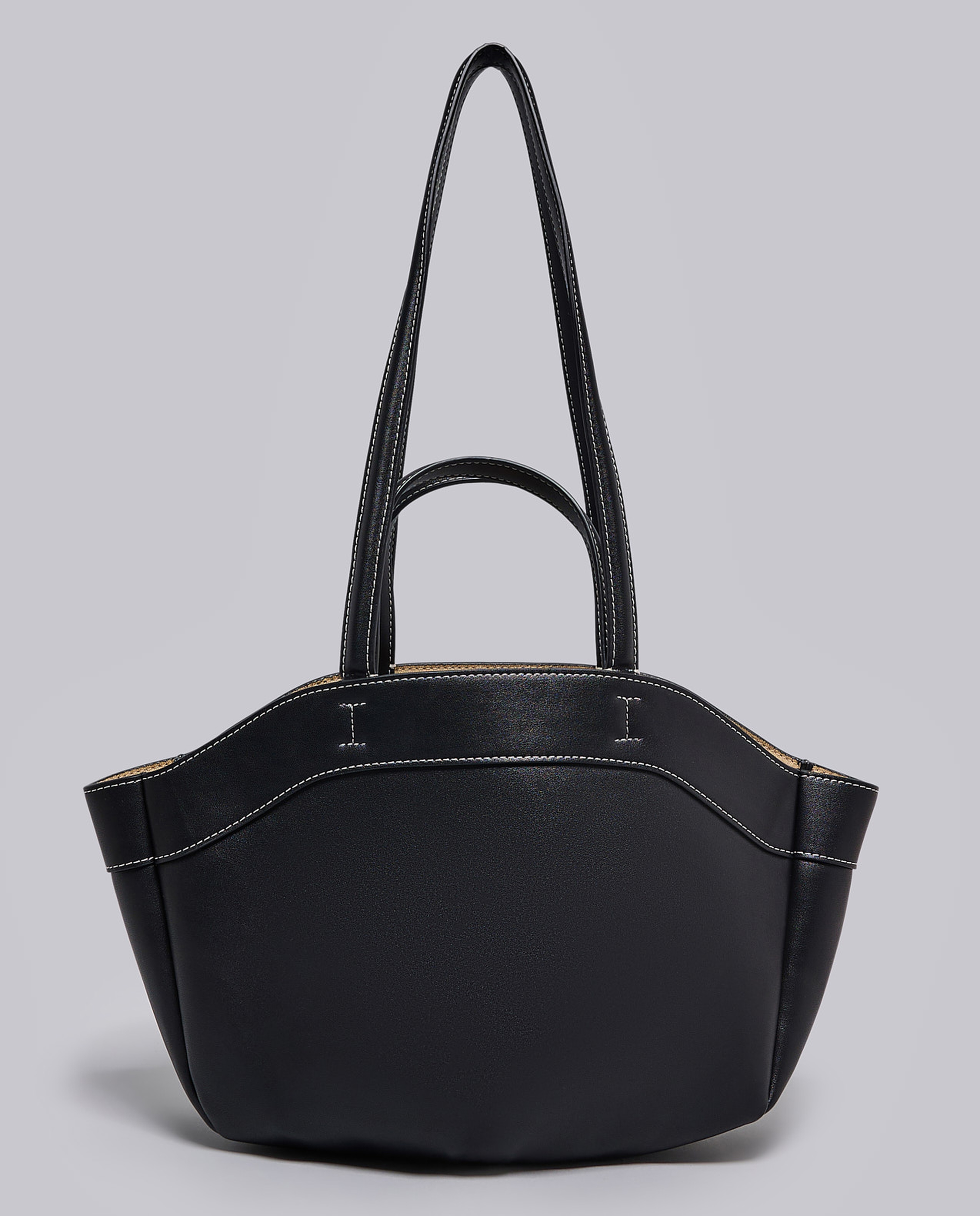 Textured Shoulder Bag with Pouch