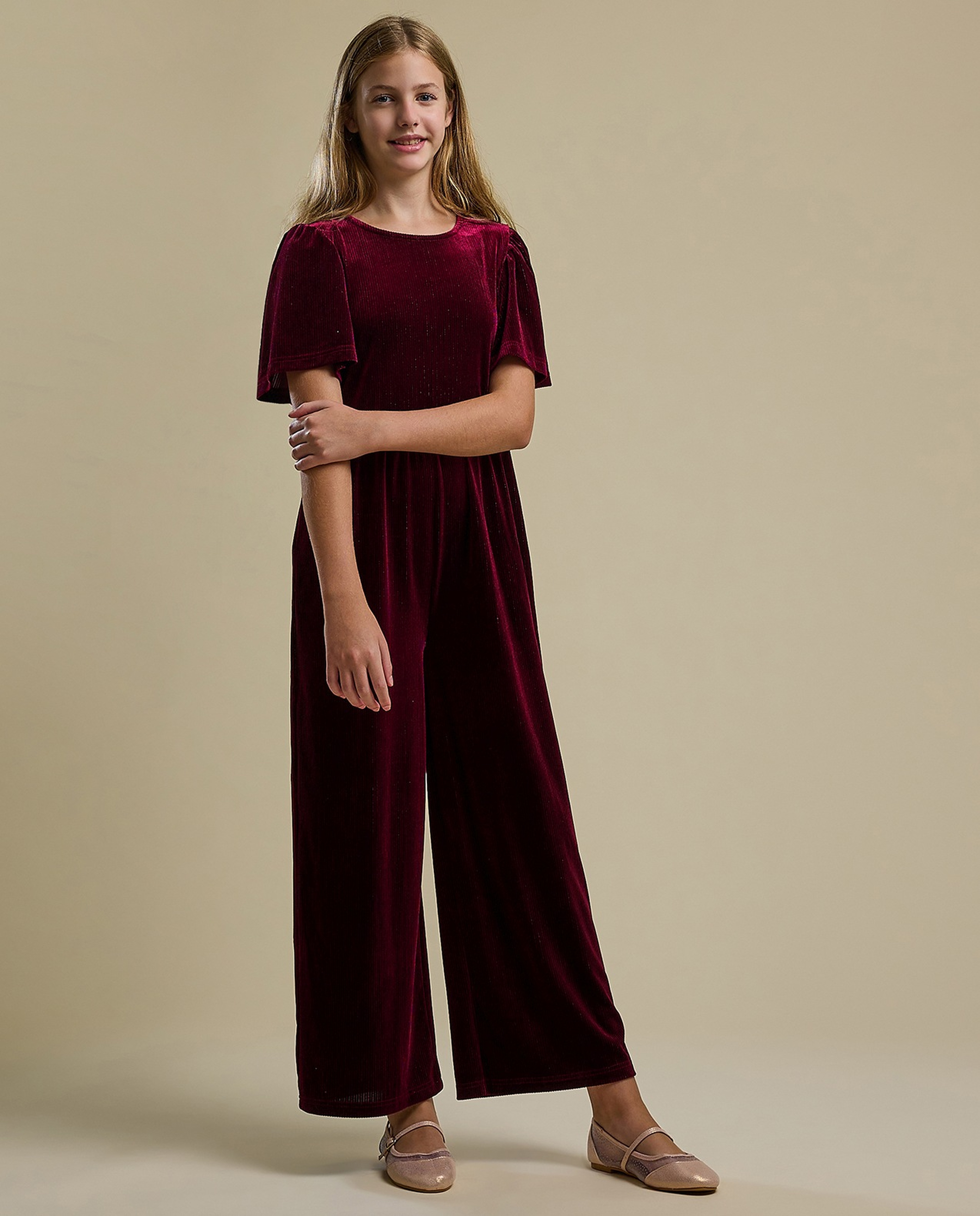 Solid Short Sleeves Jumpsuit