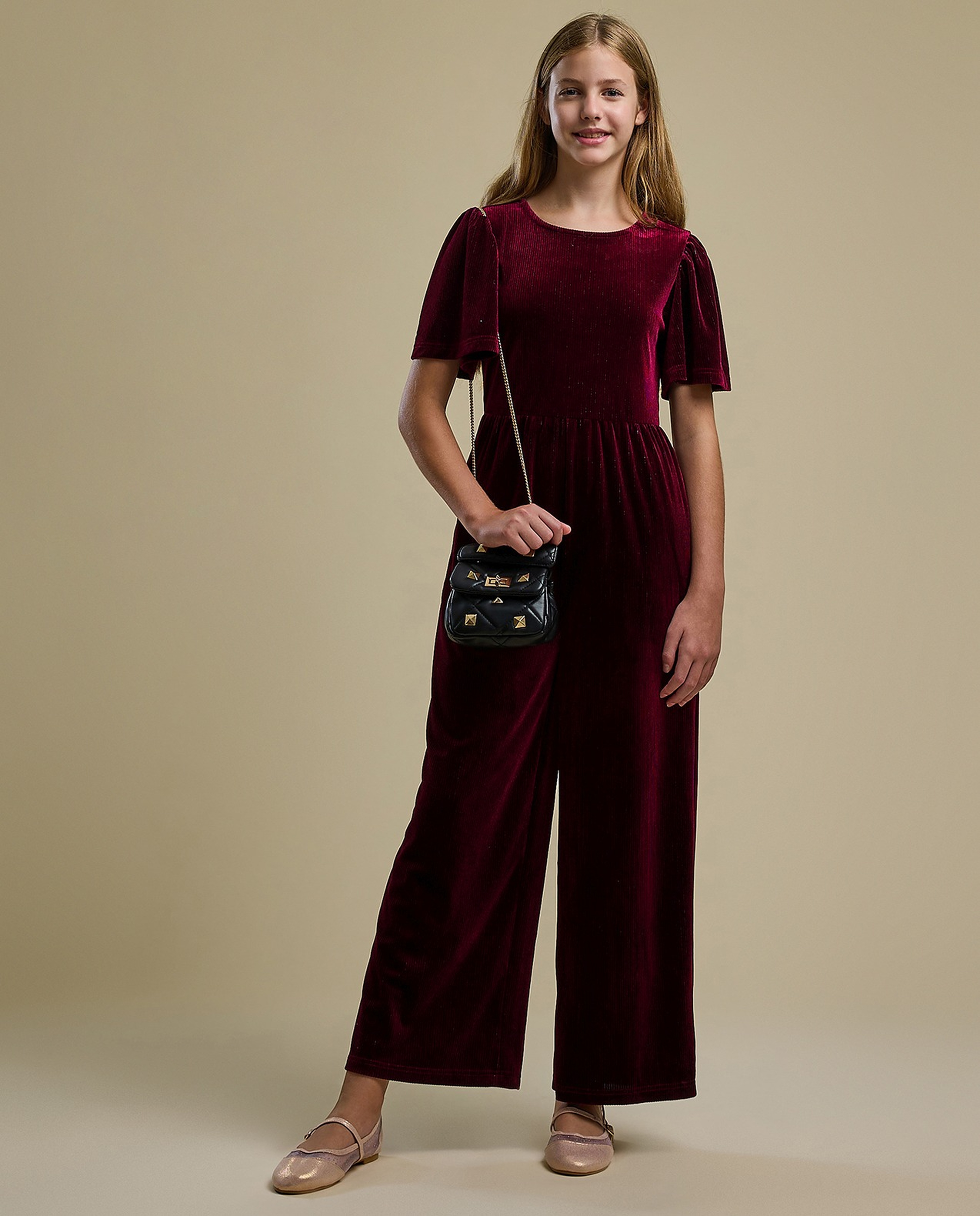 Solid Short Sleeves Jumpsuit