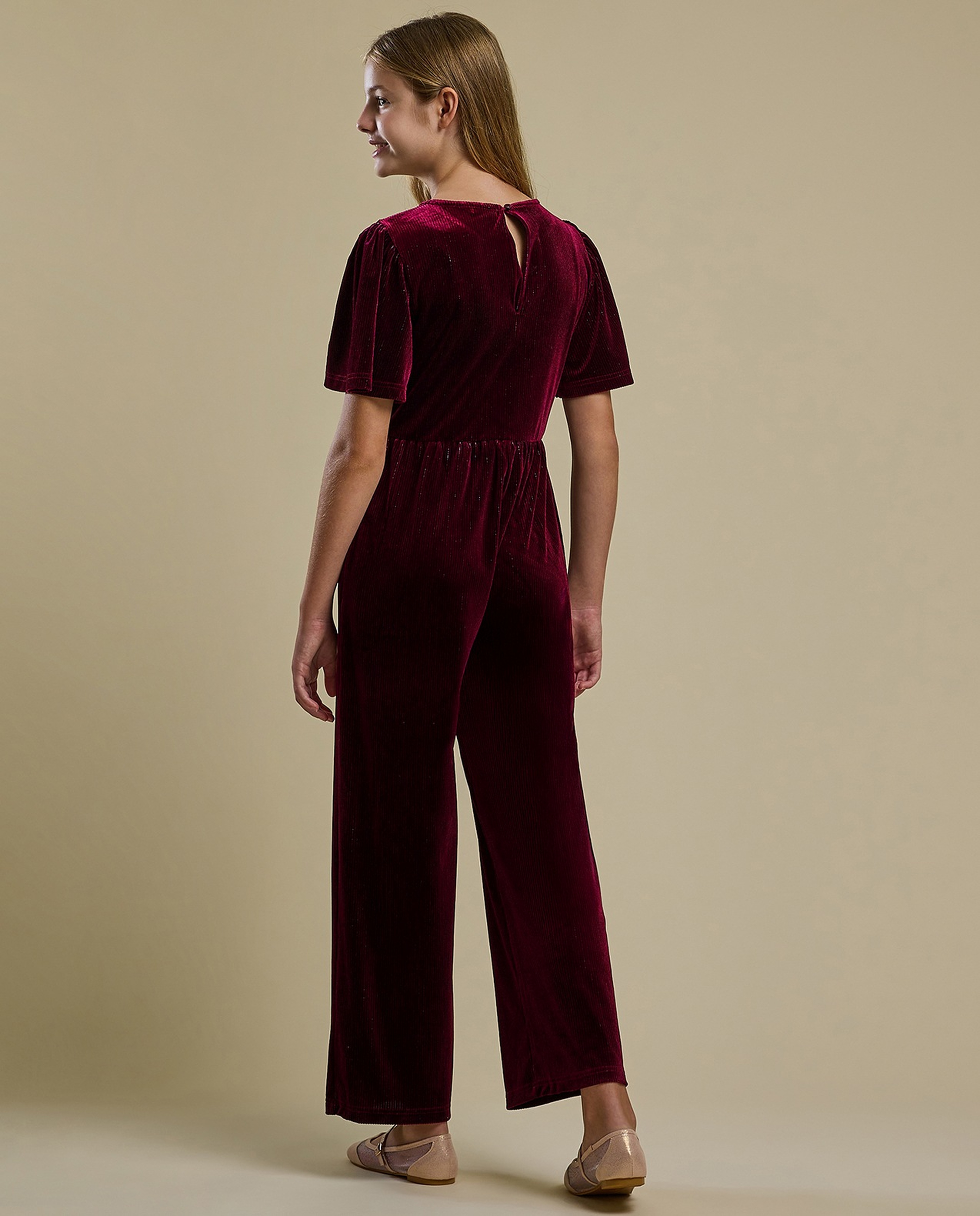 Solid Short Sleeves Jumpsuit