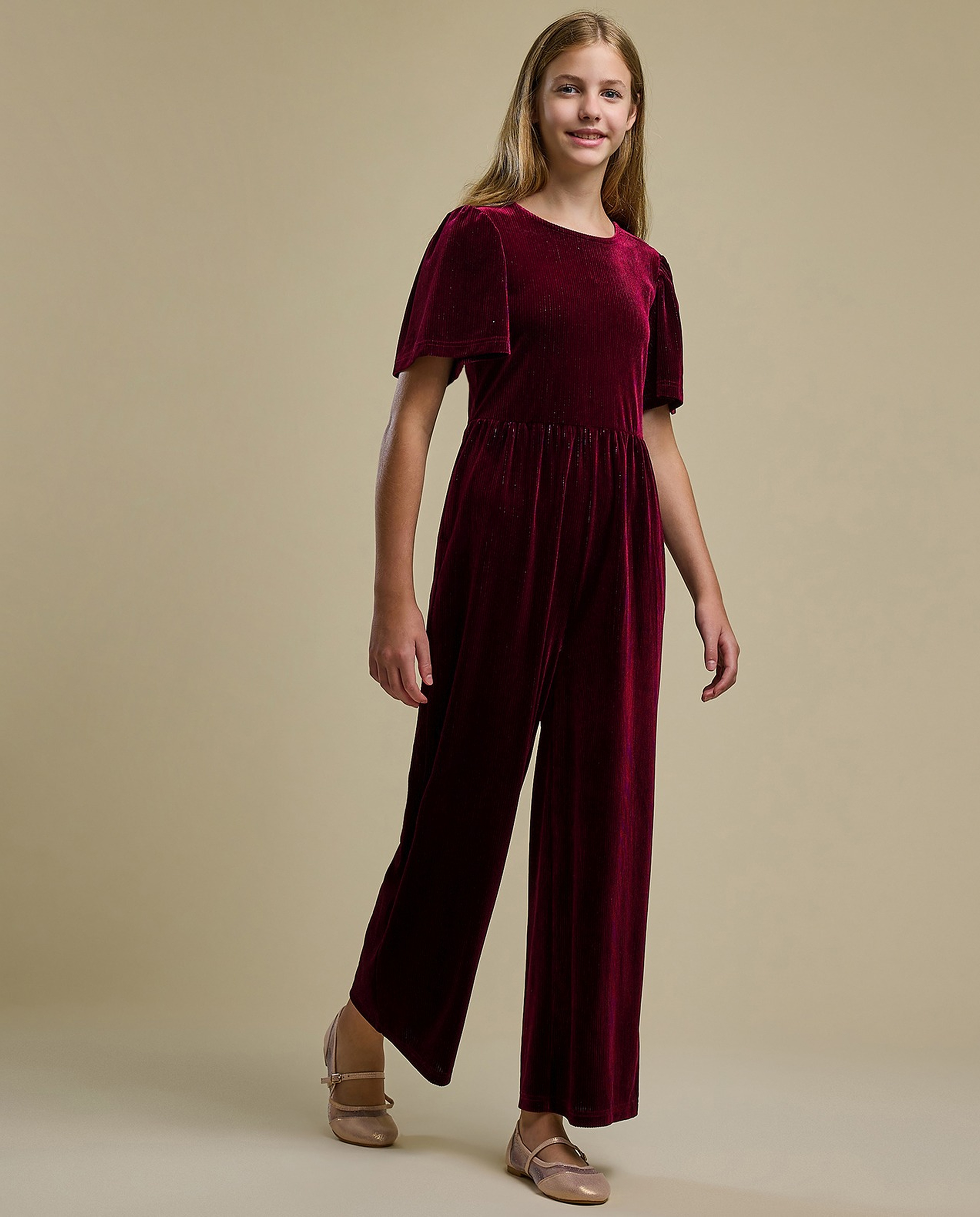 Solid Short Sleeves Jumpsuit