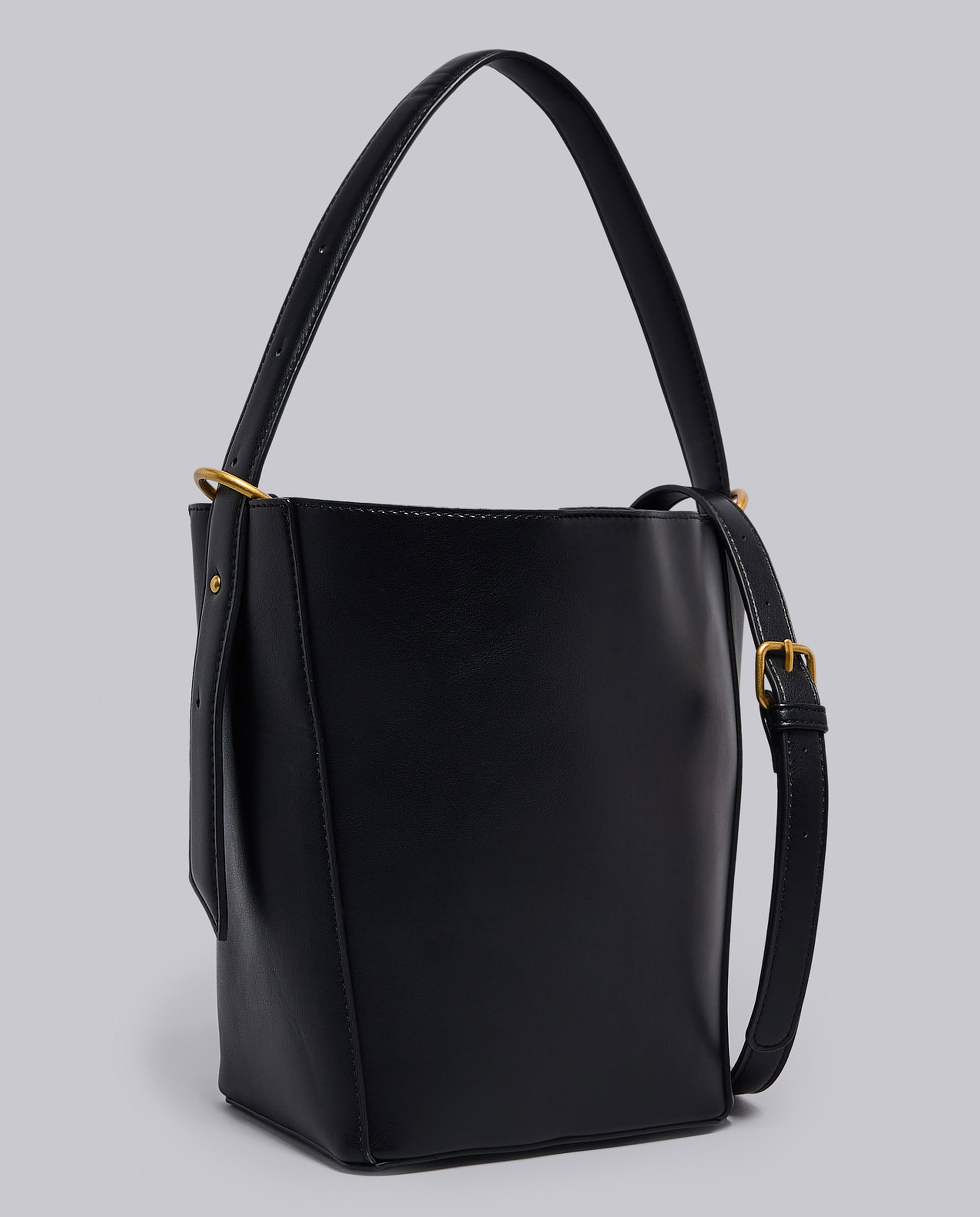 Textured Shoulder Bag with Pouch