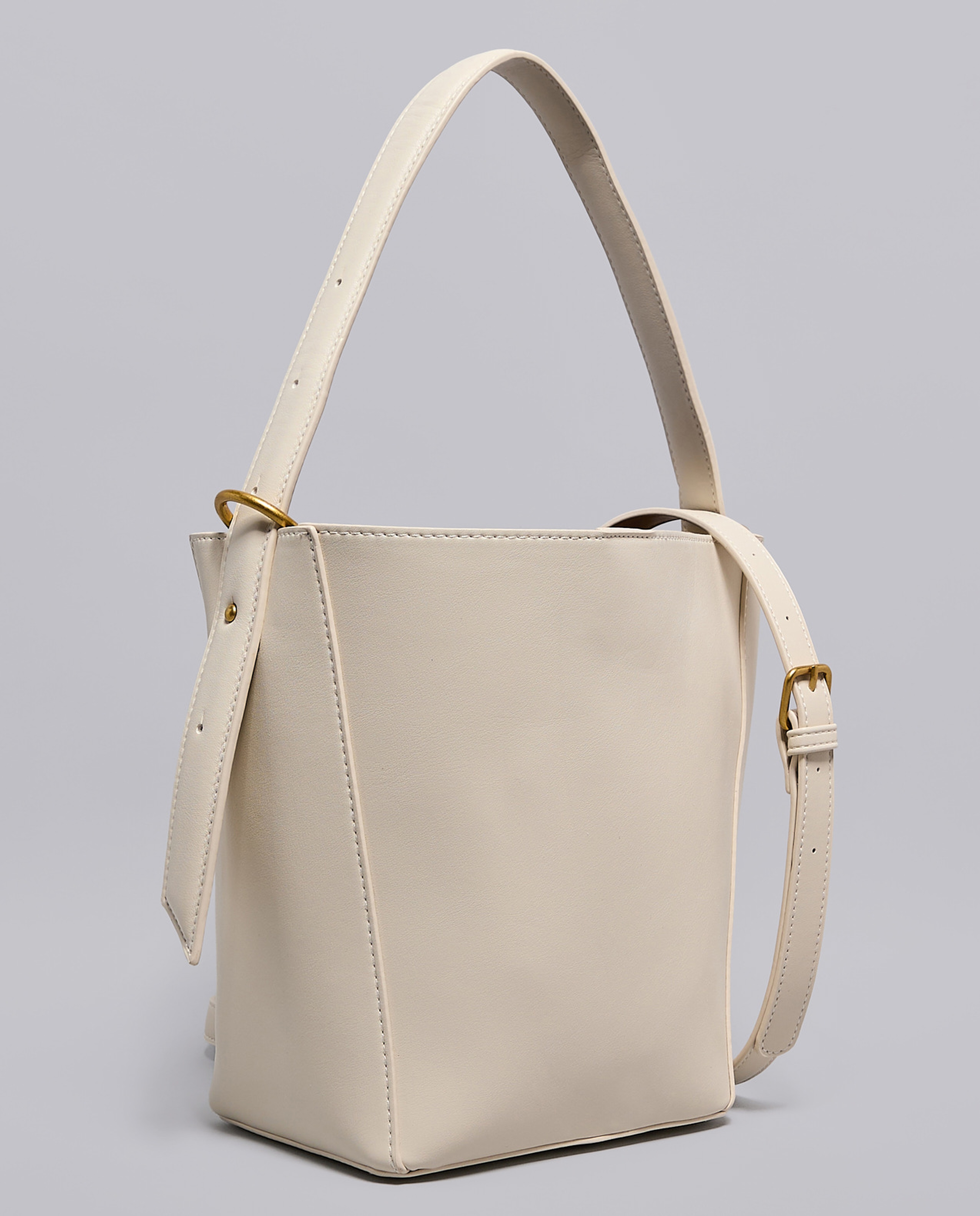 Textured Shoulder Bag with Pouch