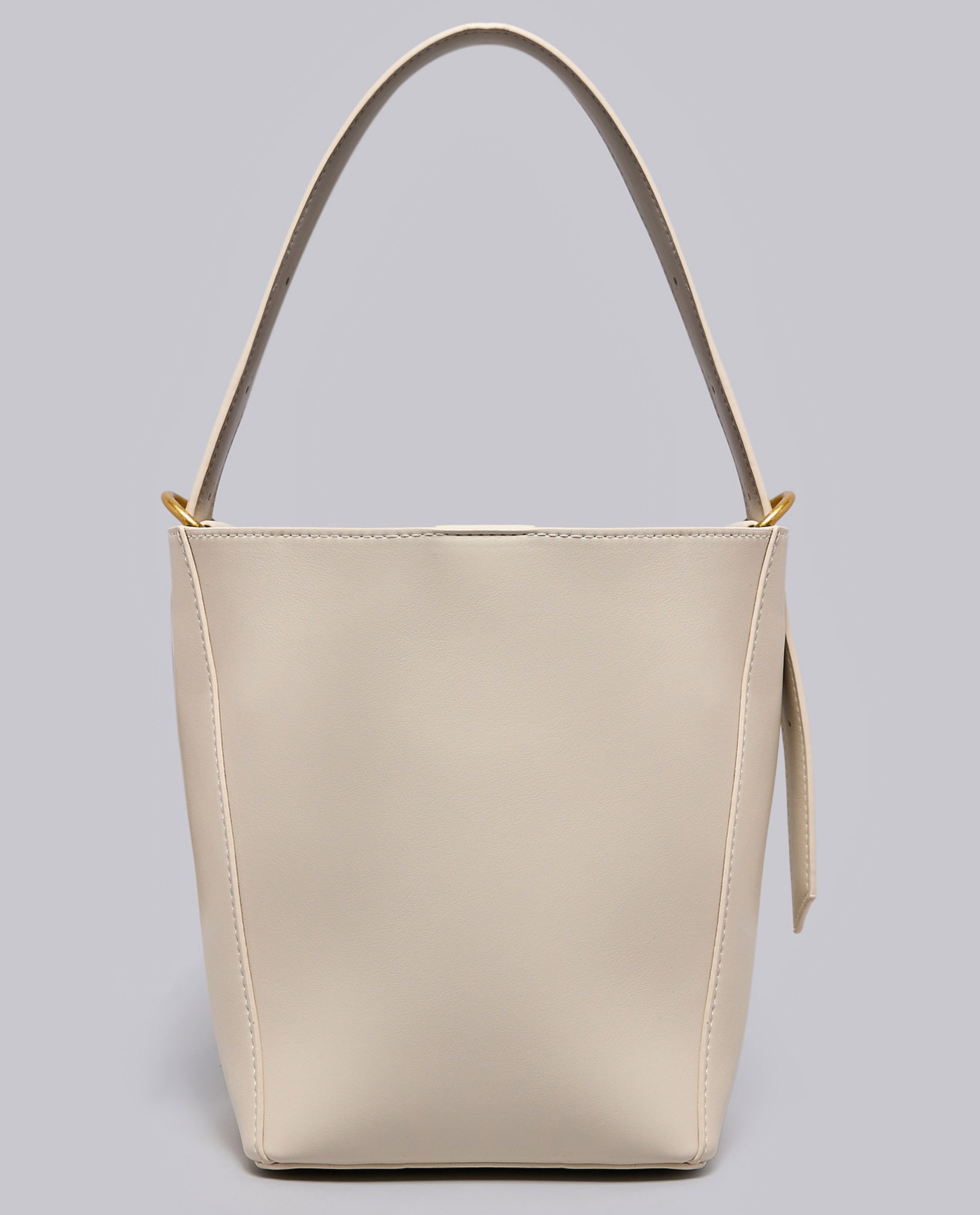 Textured Shoulder Bag with Pouch