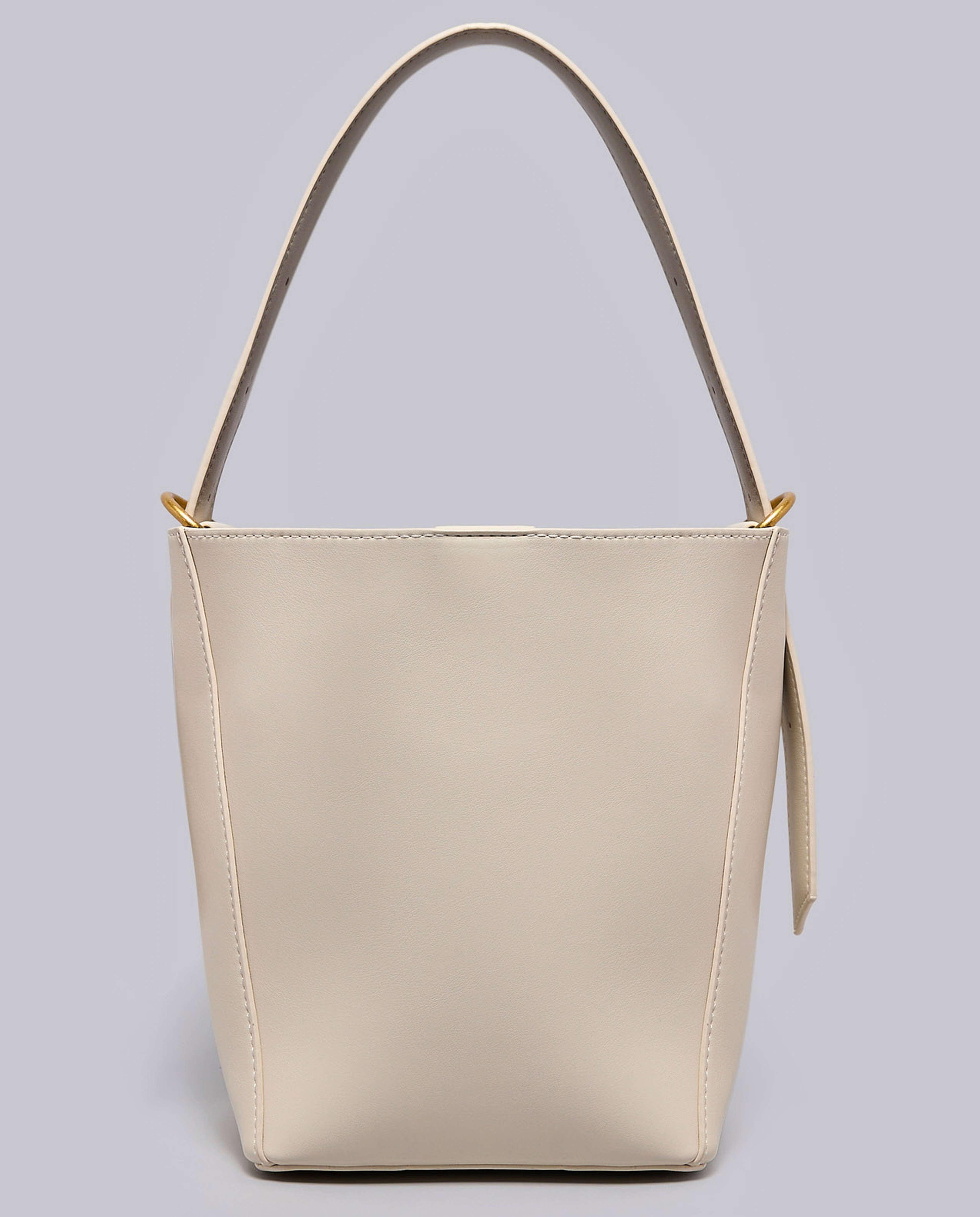 Textured Shoulder Bag with Pouch