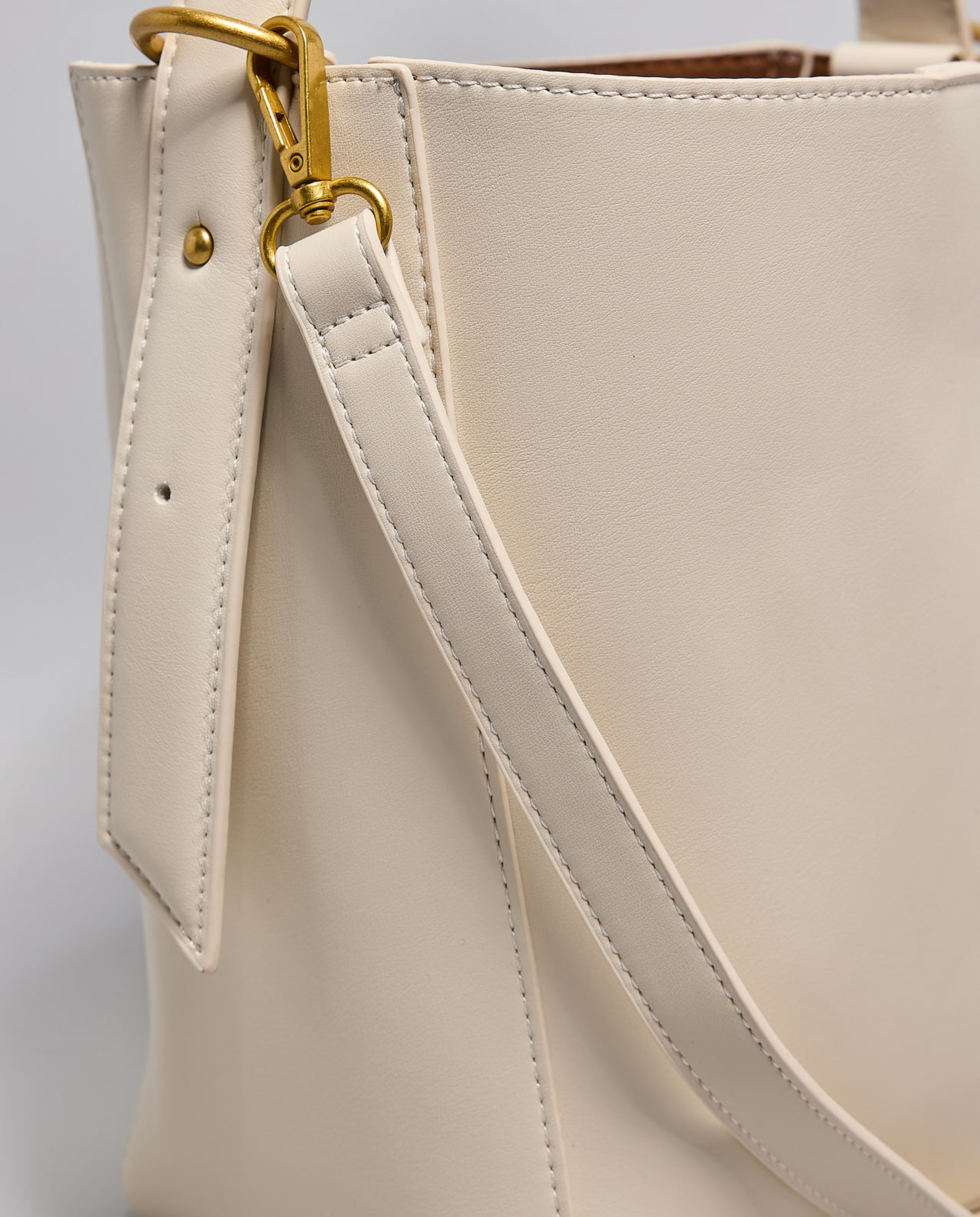 Textured Shoulder Bag with Pouch