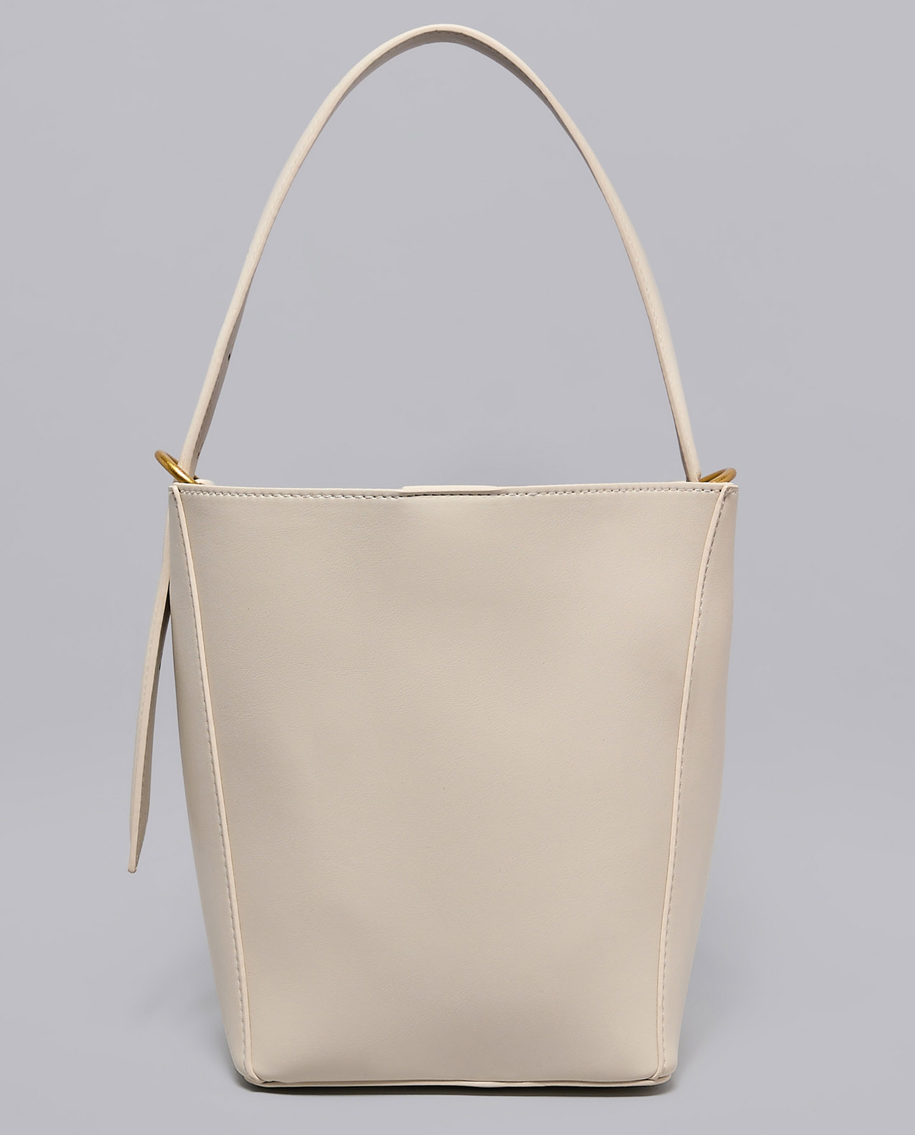 Textured Shoulder Bag with Pouch