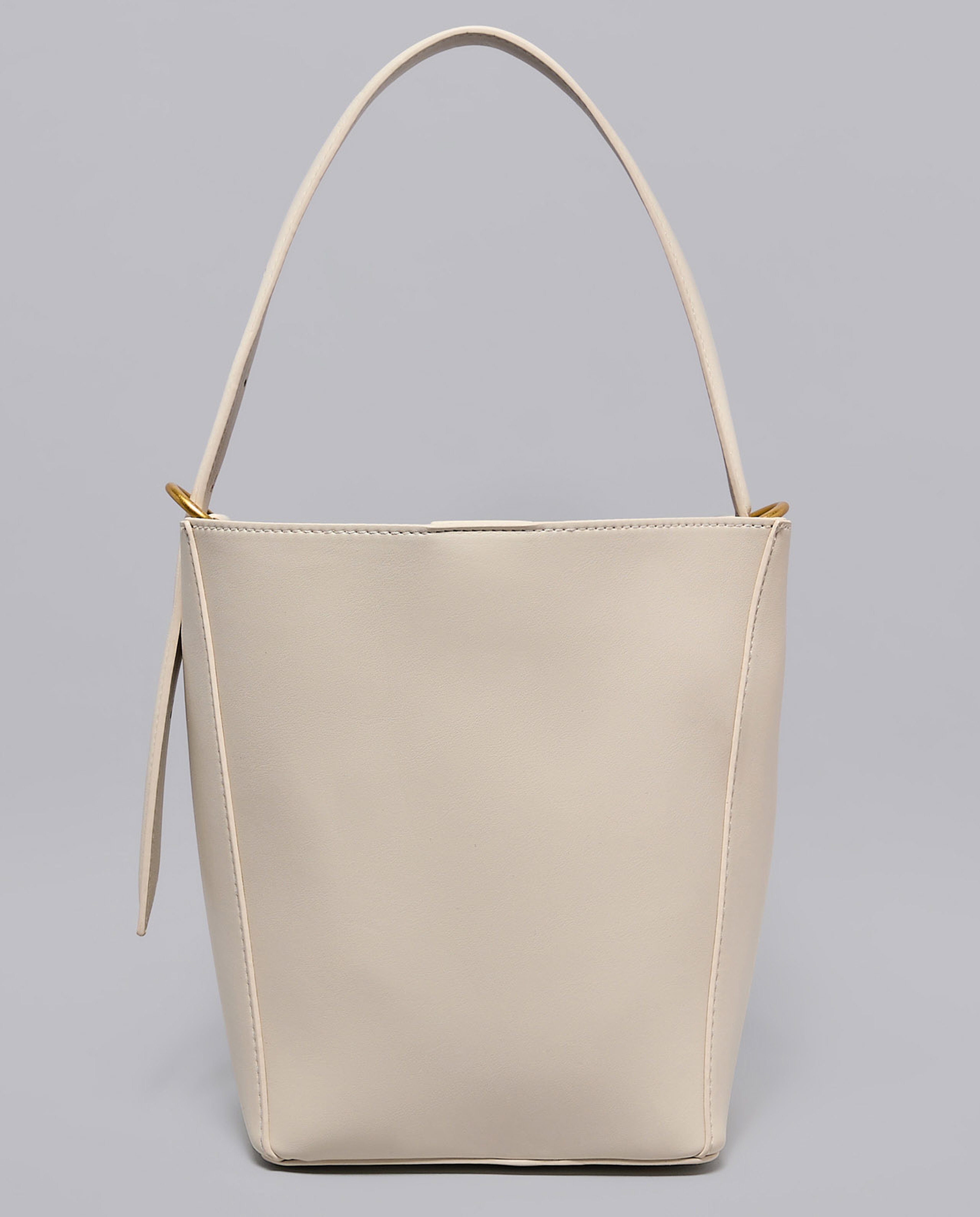 Textured Shoulder Bag with Pouch