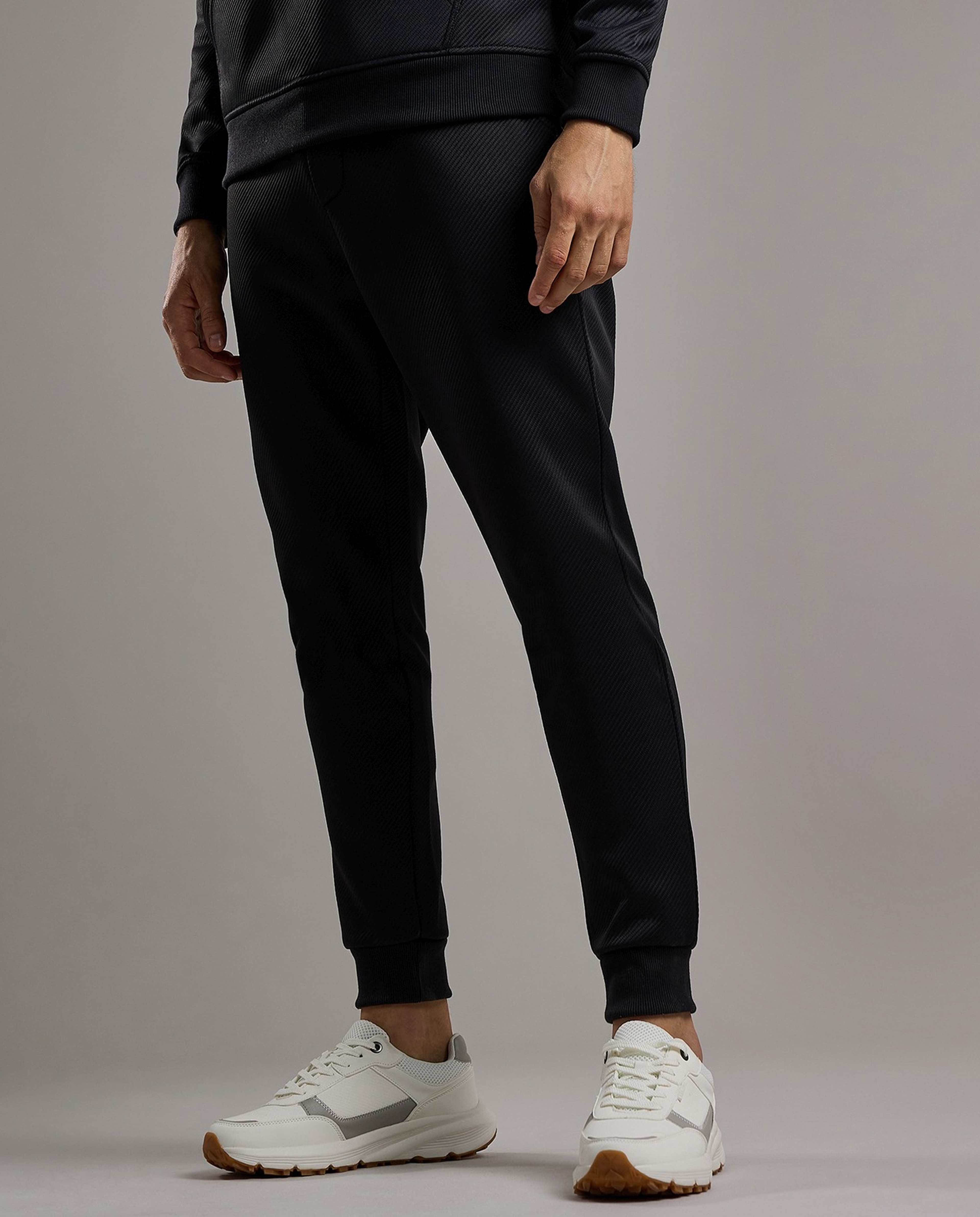 Textured Knit Joggers with Drawstring Waist
