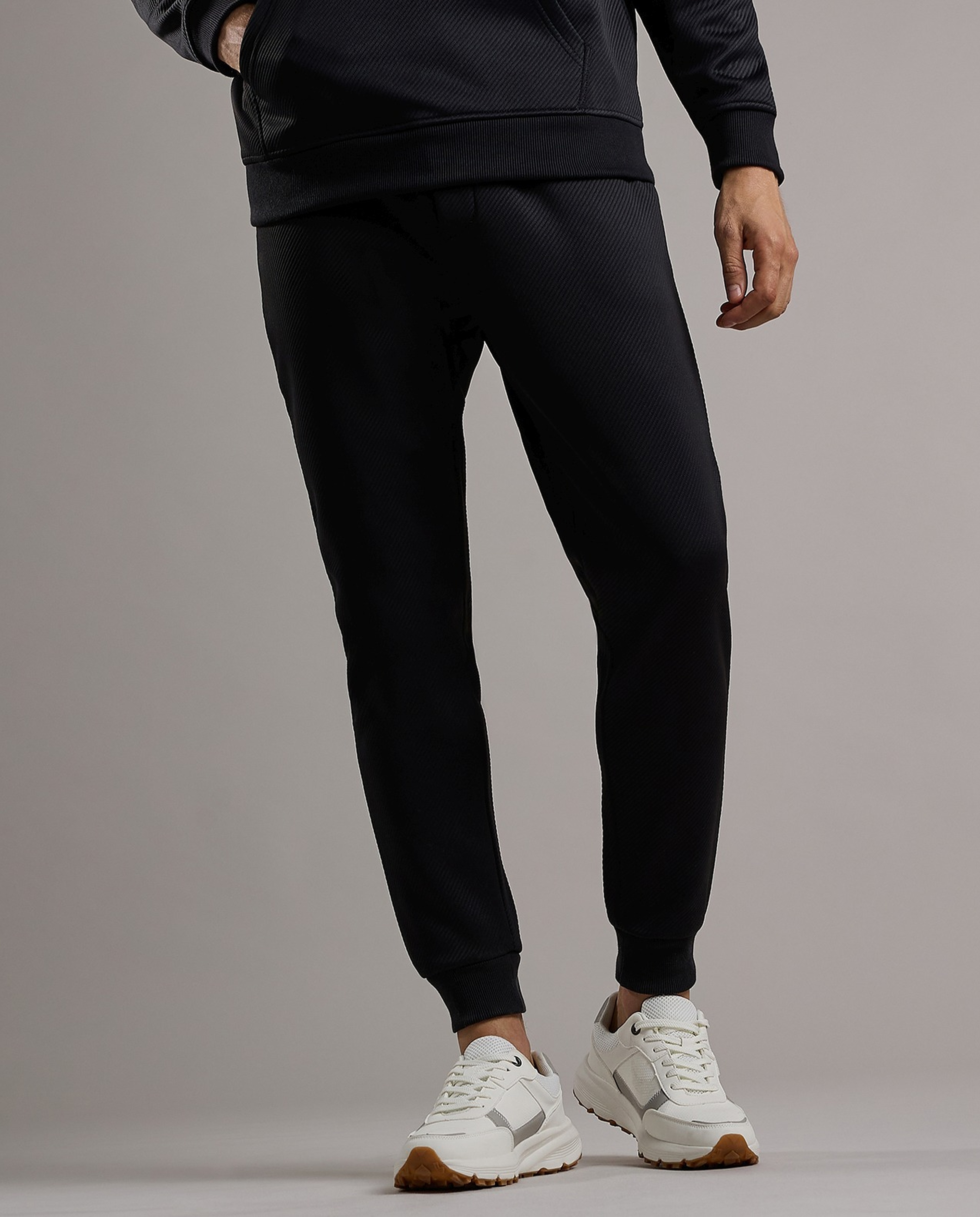 Textured Knit Joggers with Drawstring Waist