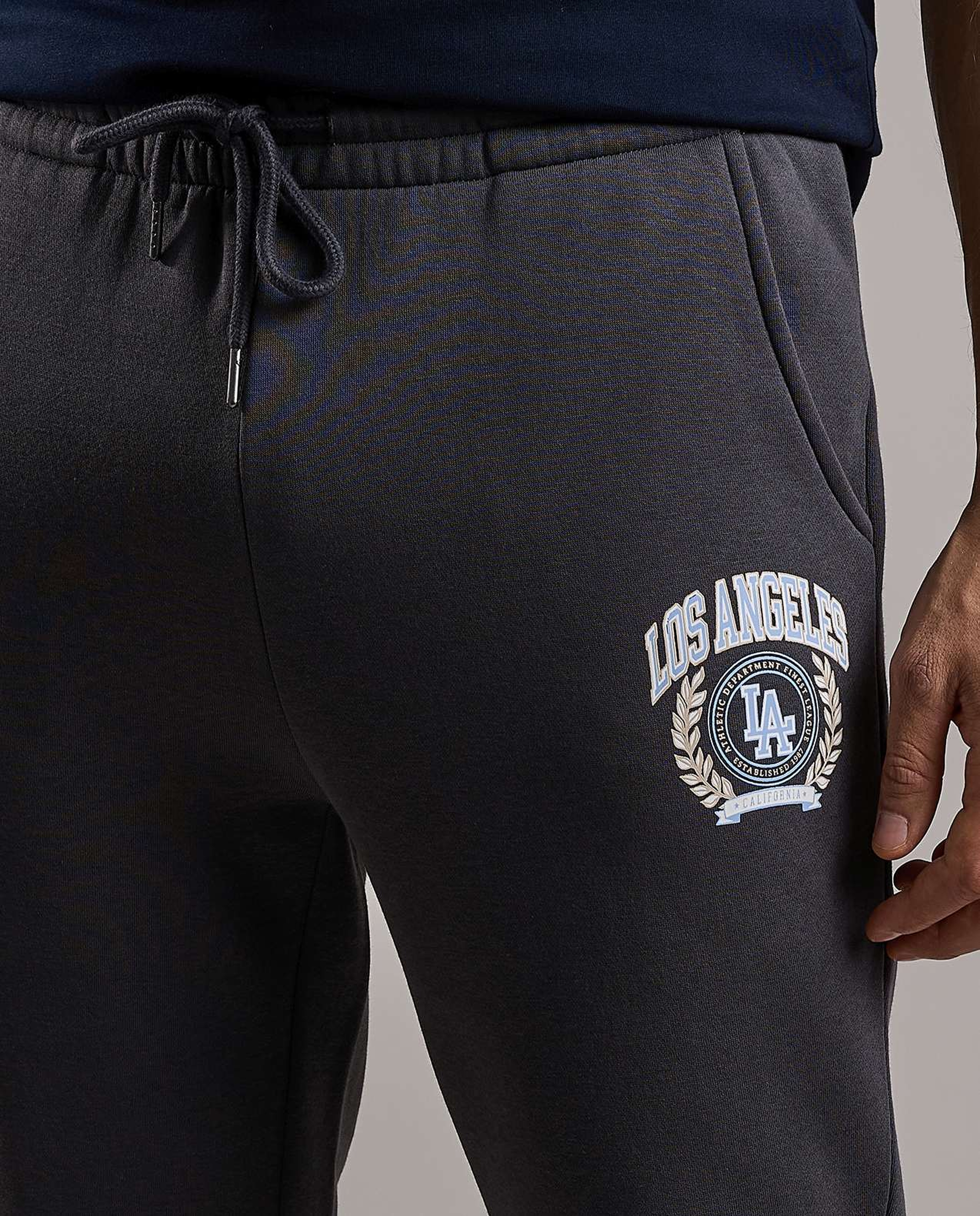 Printed Joggers with Drawstring Waist