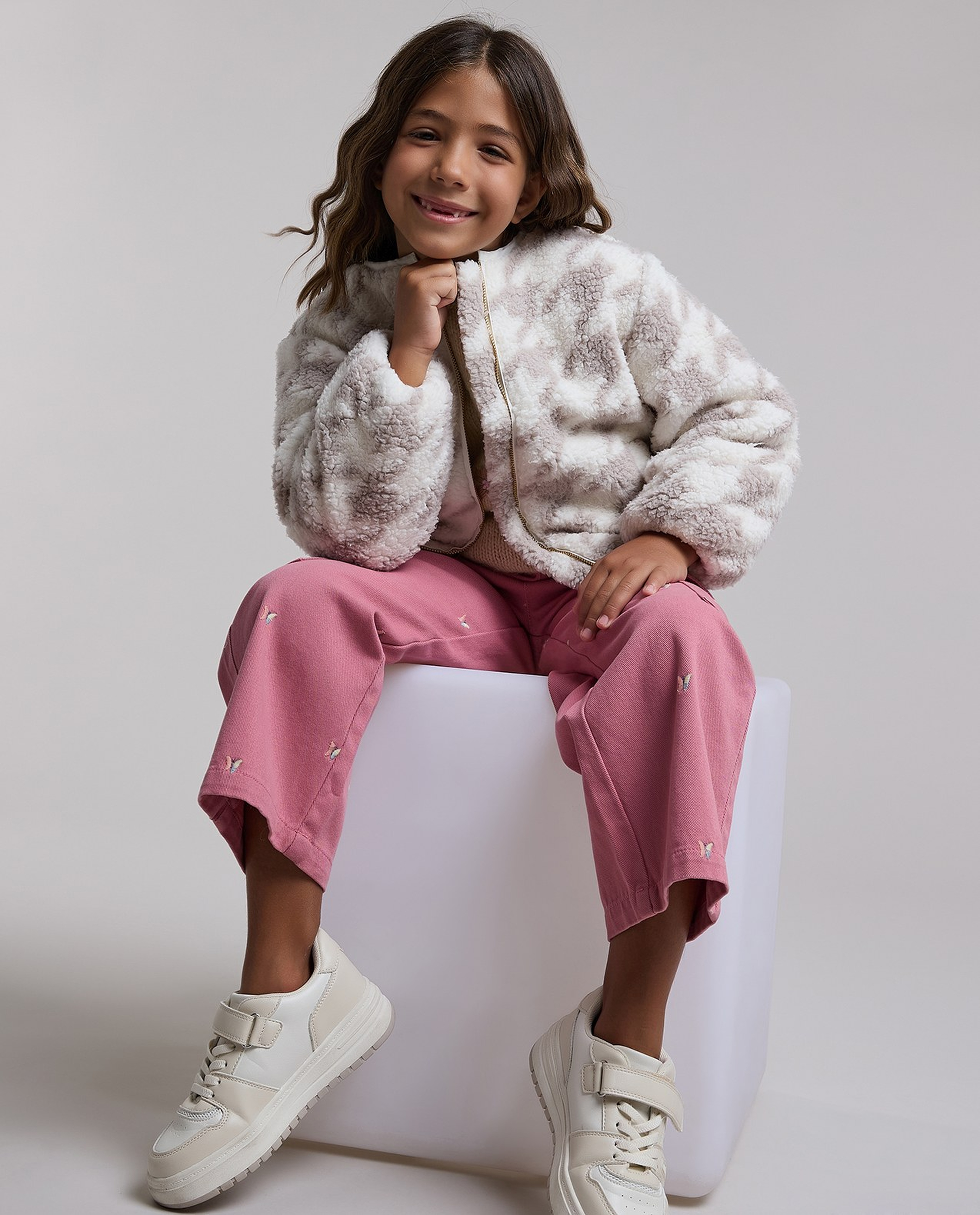 Patterned Jacket with Button Closure