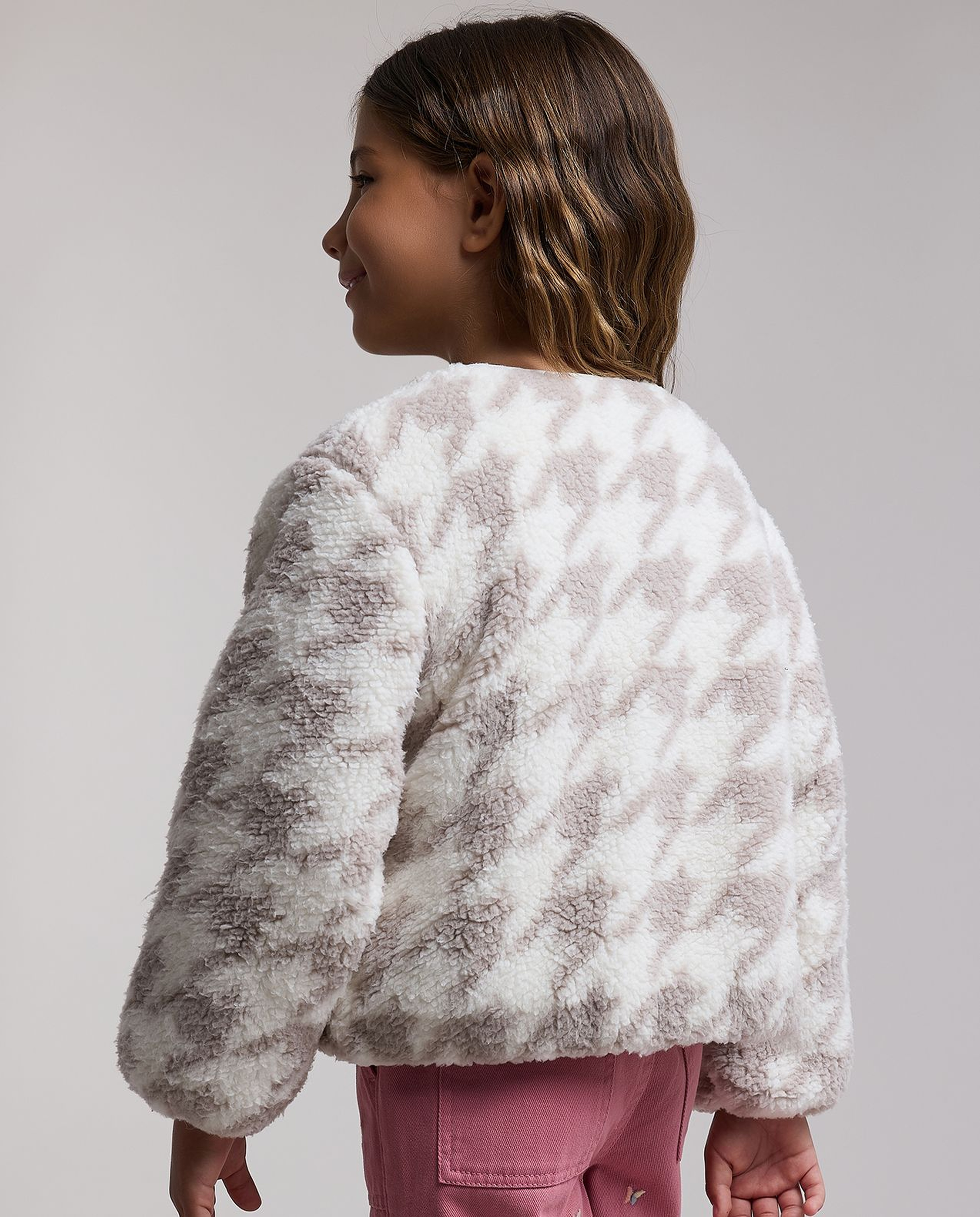 Patterned Jacket with Button Closure