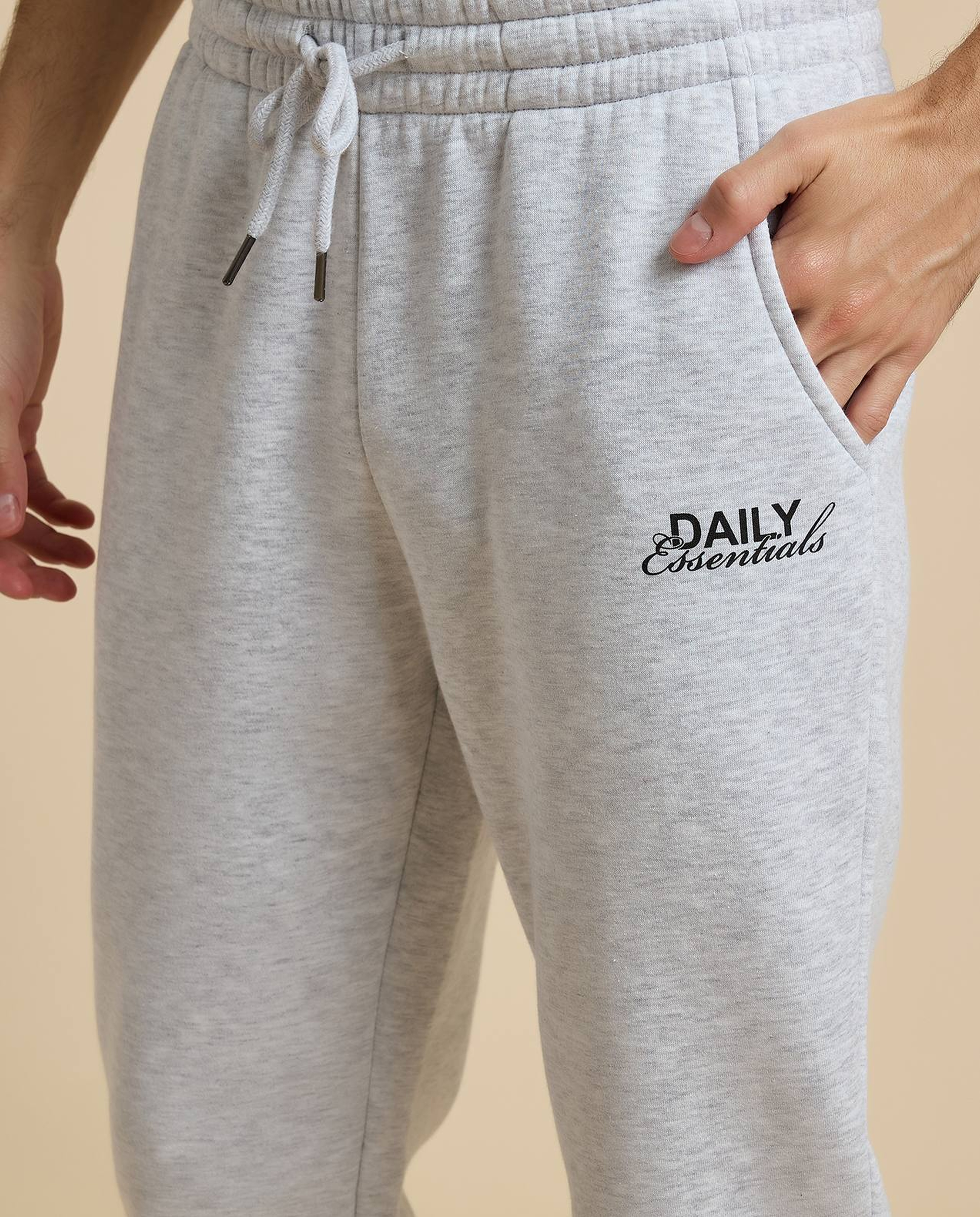 Print Detail Joggers with Drawstring Waist