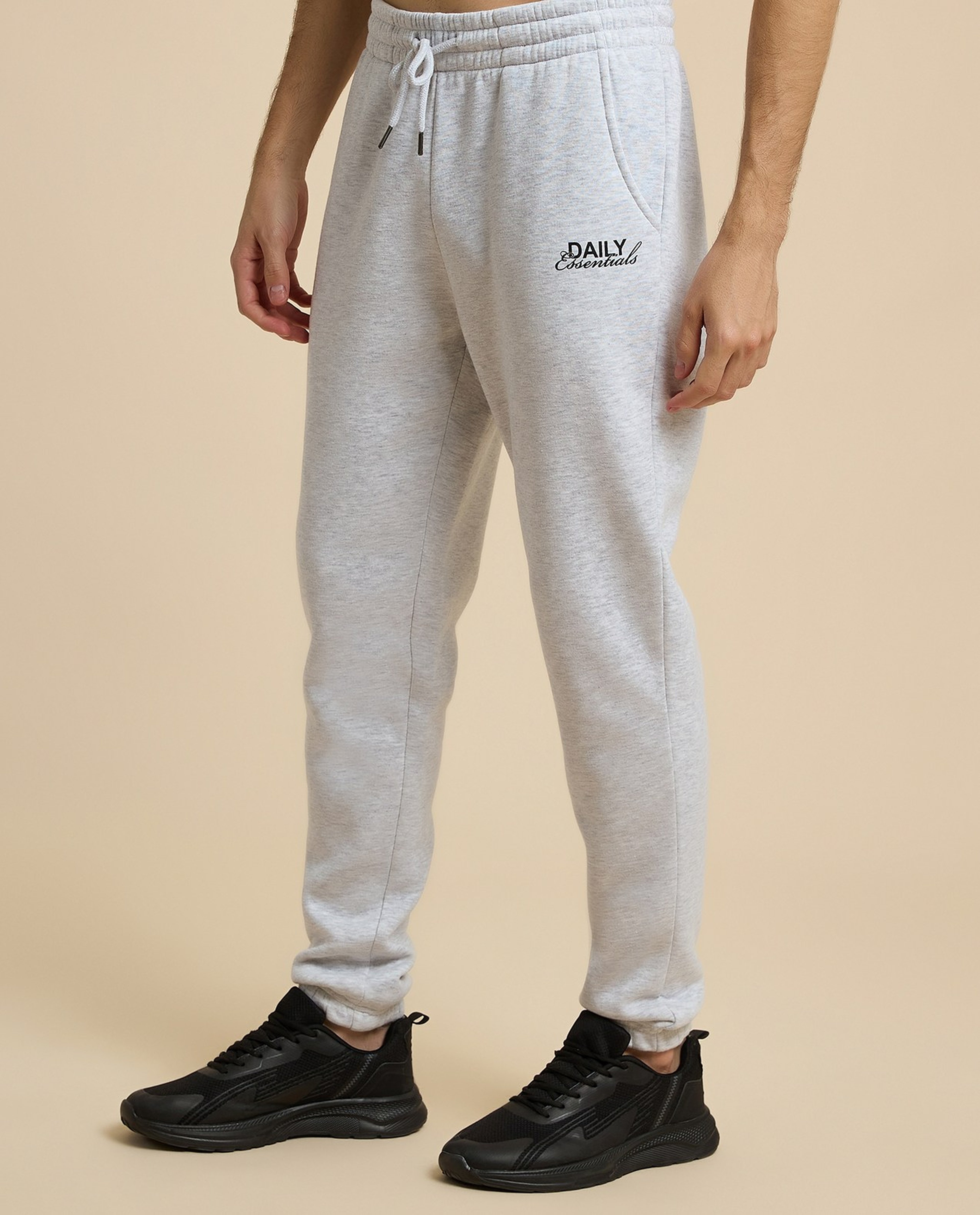 Print Detail Joggers with Drawstring Waist