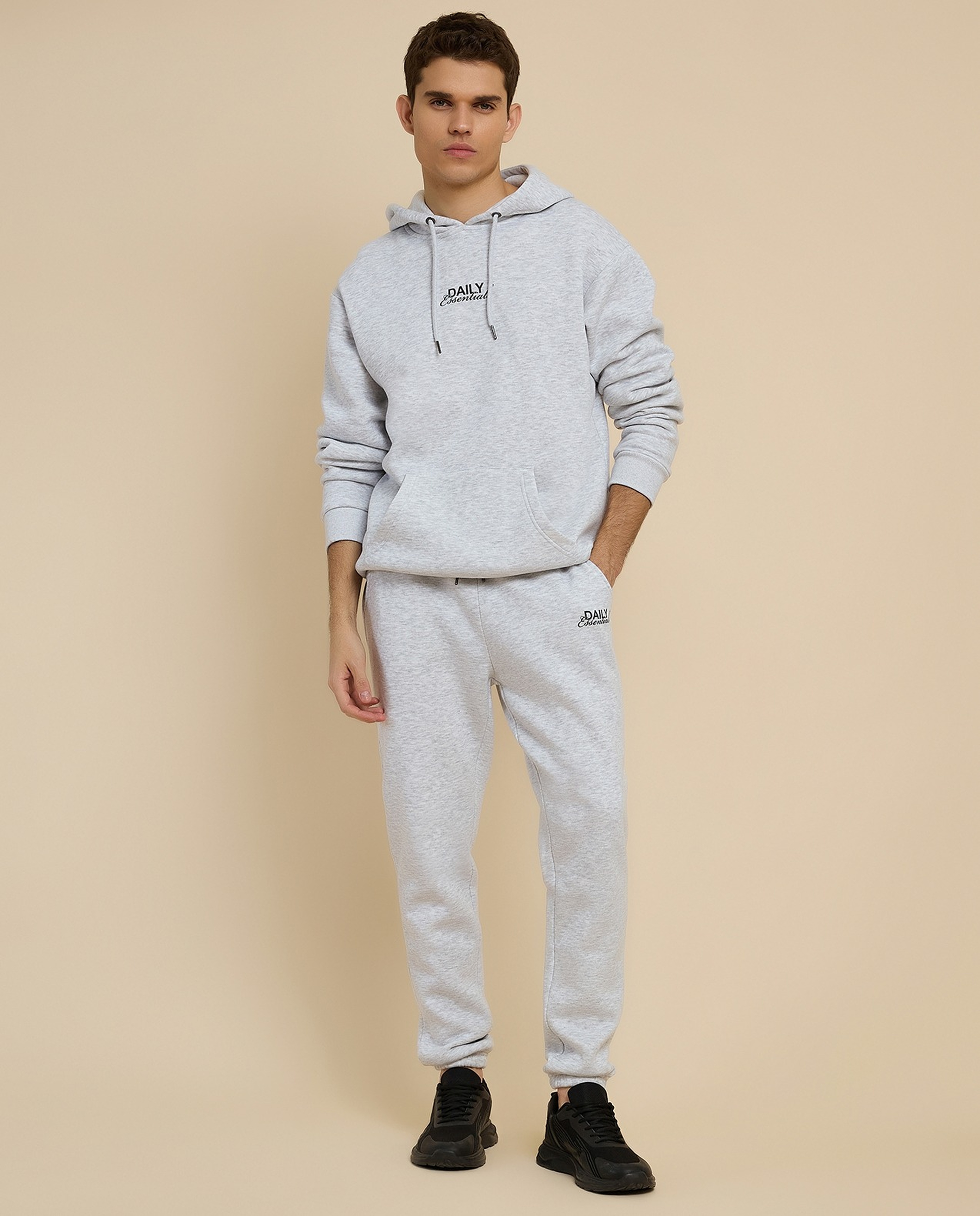 Print Detail Joggers with Drawstring Waist