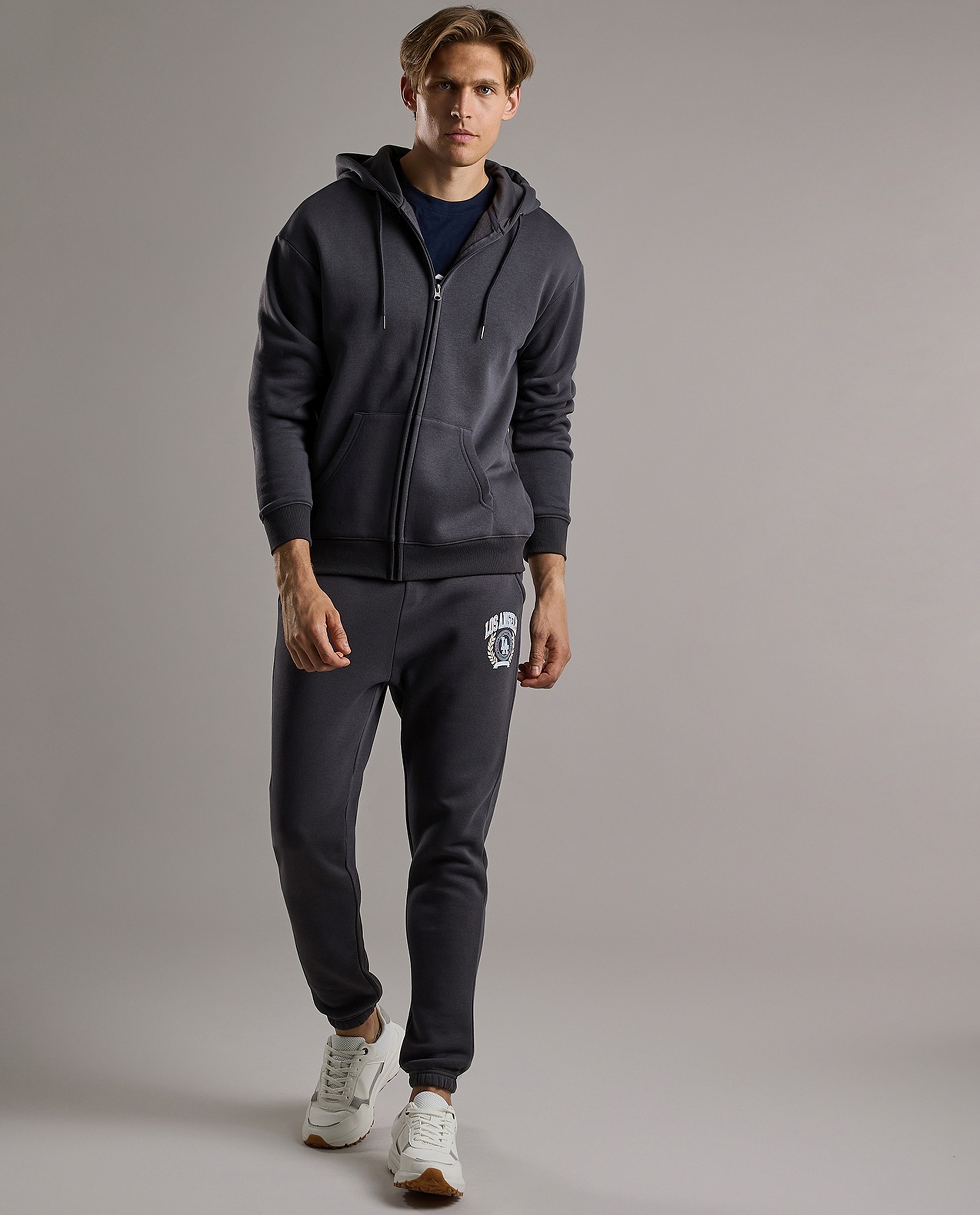 Zippered Hooded Jacket with Long Sleeves